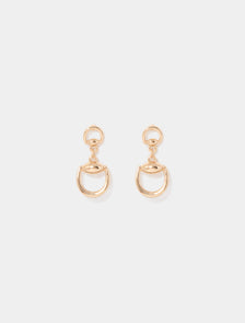 Saddler Snaffle Earrings Gold_mannequin