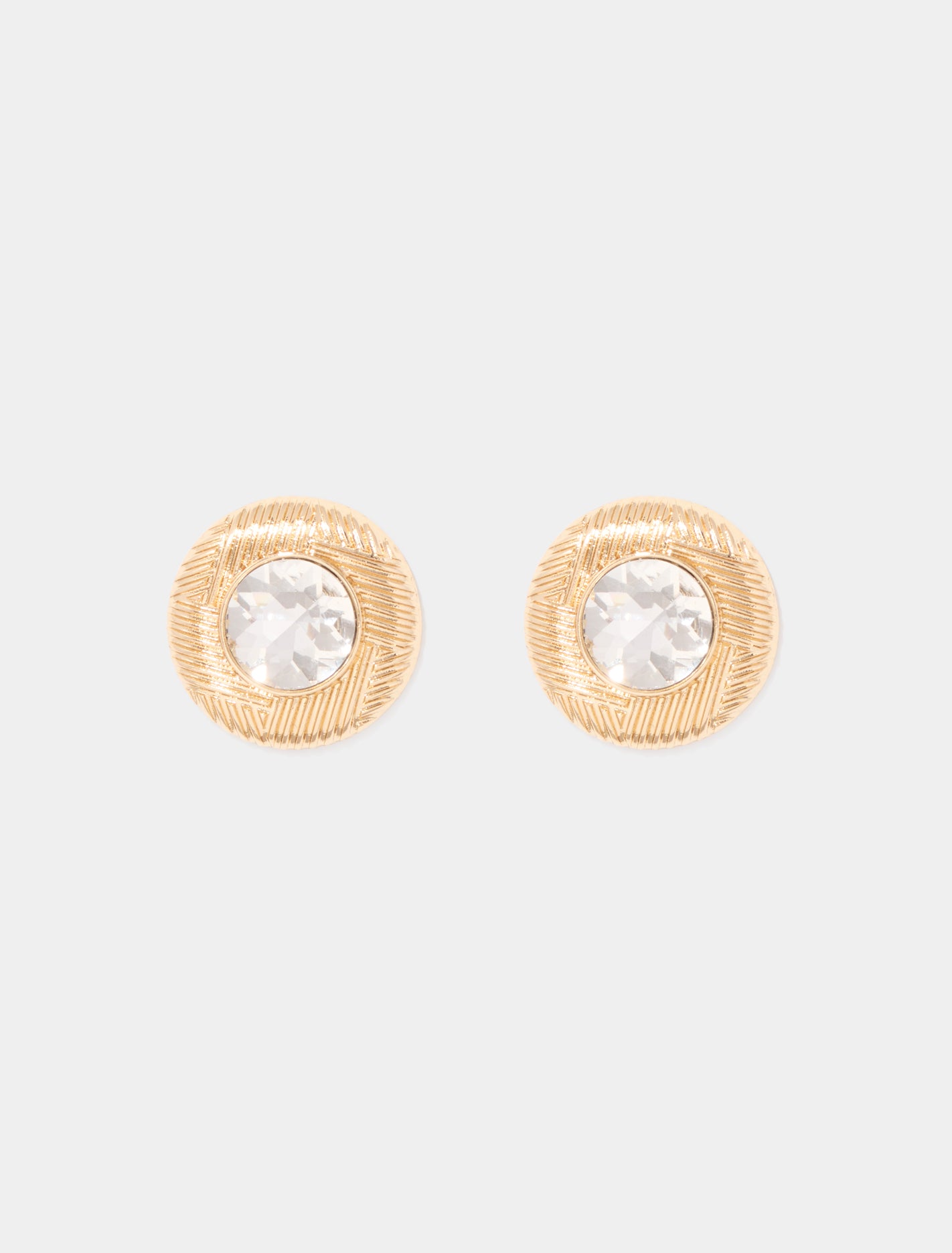 Signature Reese Stone Stud Earrings Gold_mannequin