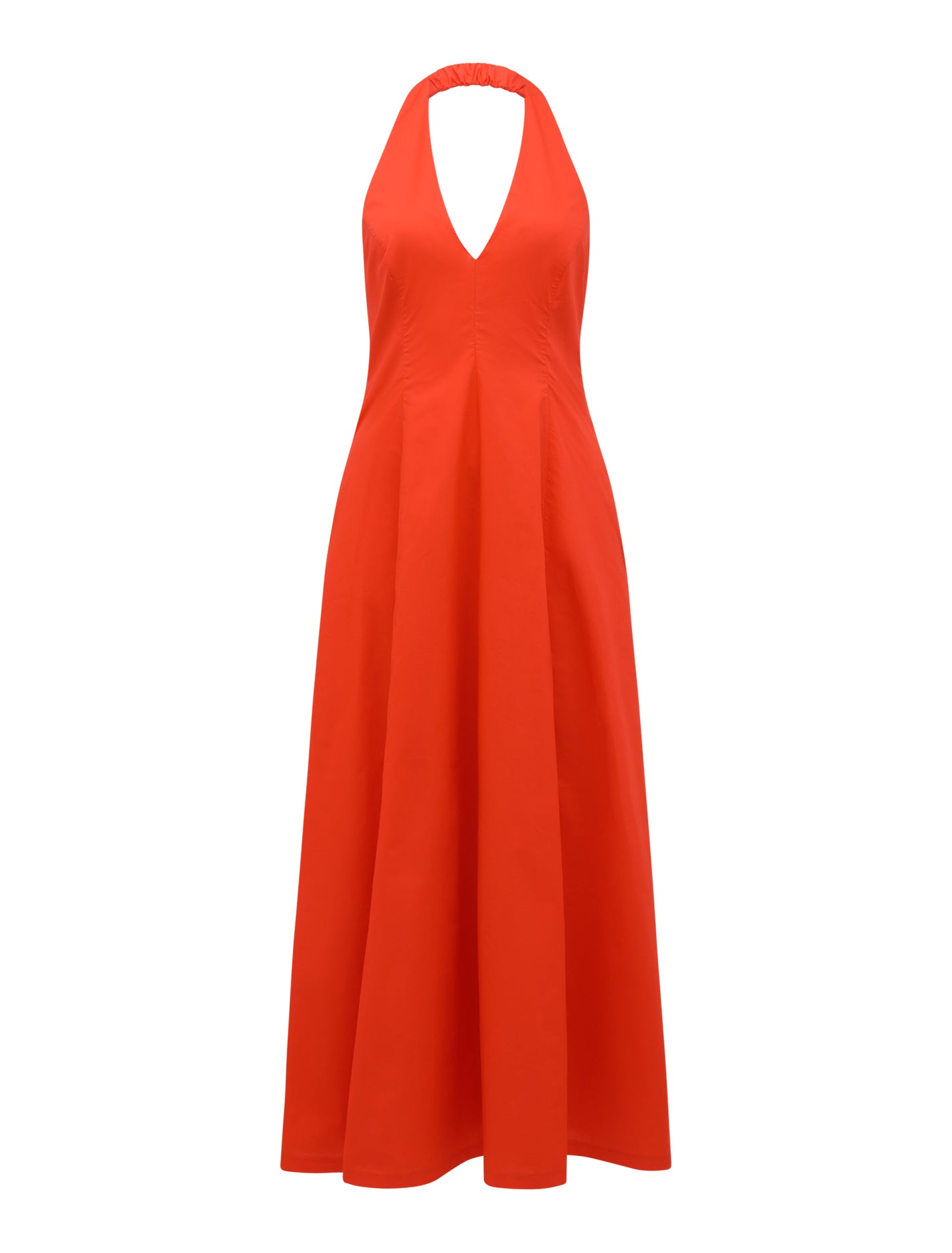 Lucinda Halter-Neck Midi Dress Flame Scarlet_mannequin
