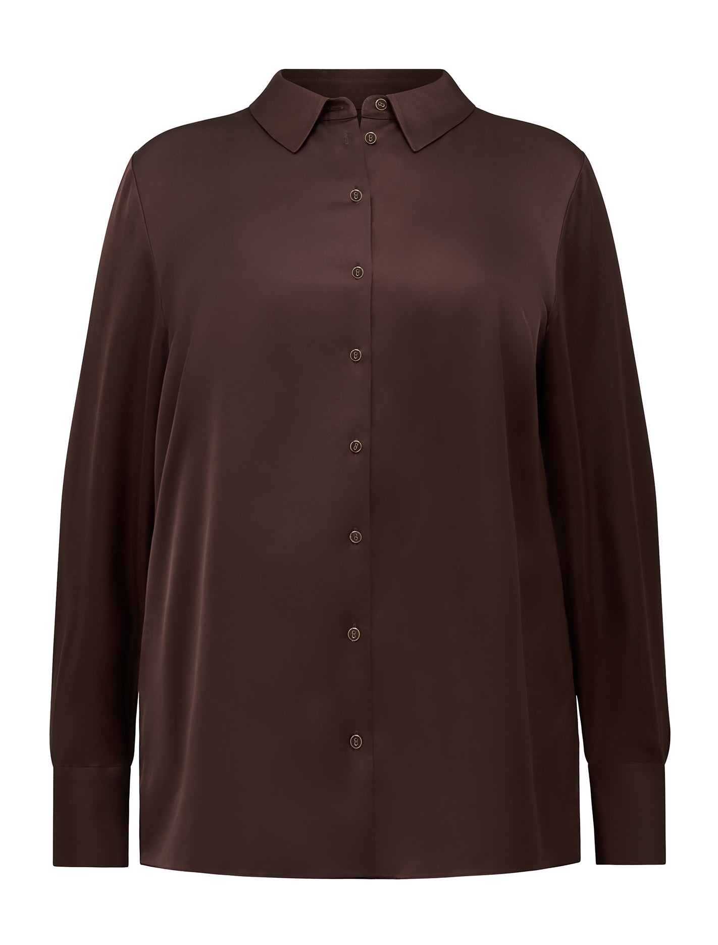 Coco Curve Satin Shirt Warm Chocolate_mannequin