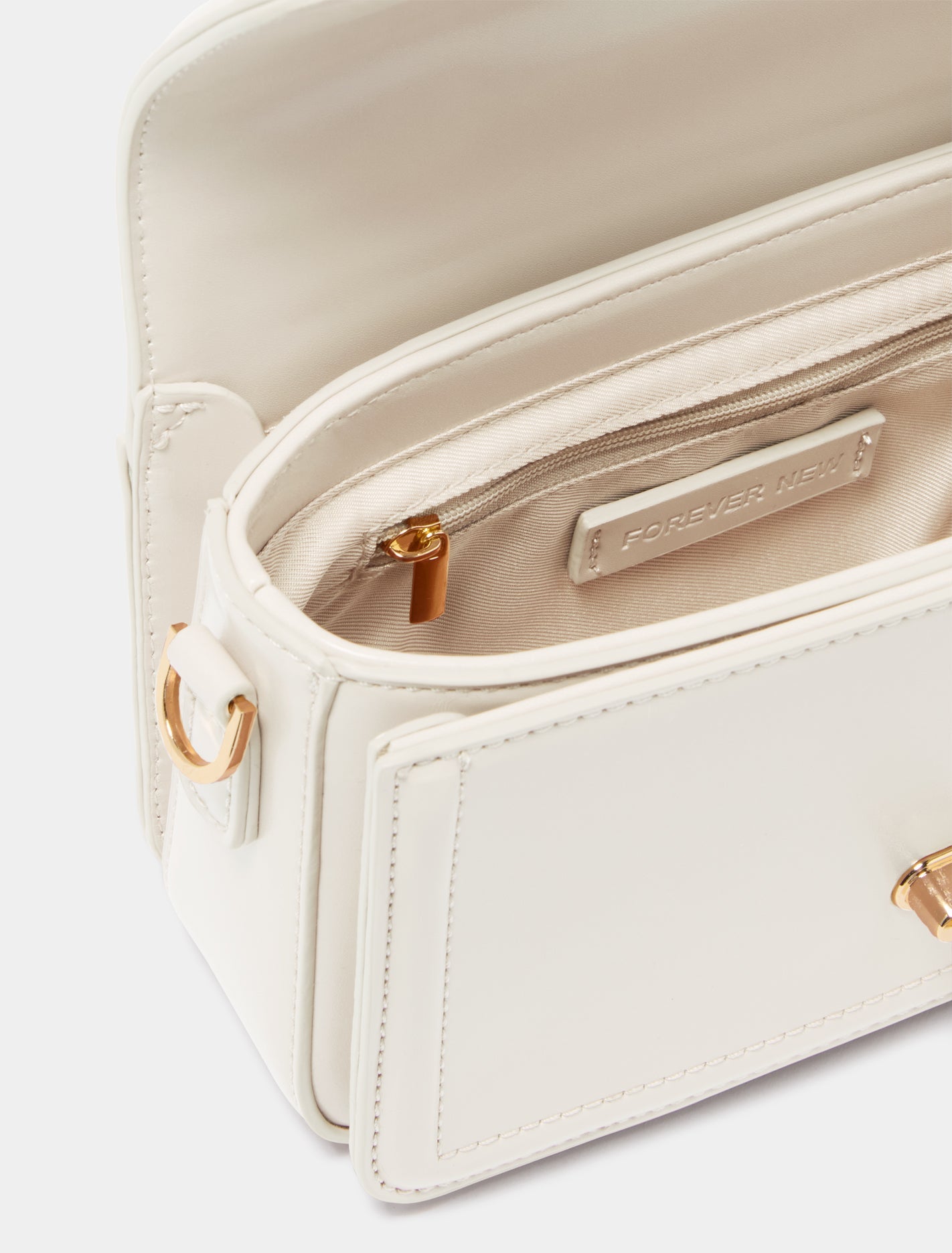 Percy Mini Lock Top Handle Bag Ivory_mannequin