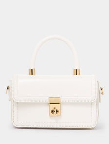 Percy Mini Lock Top Handle Bag Ivory_mannequin