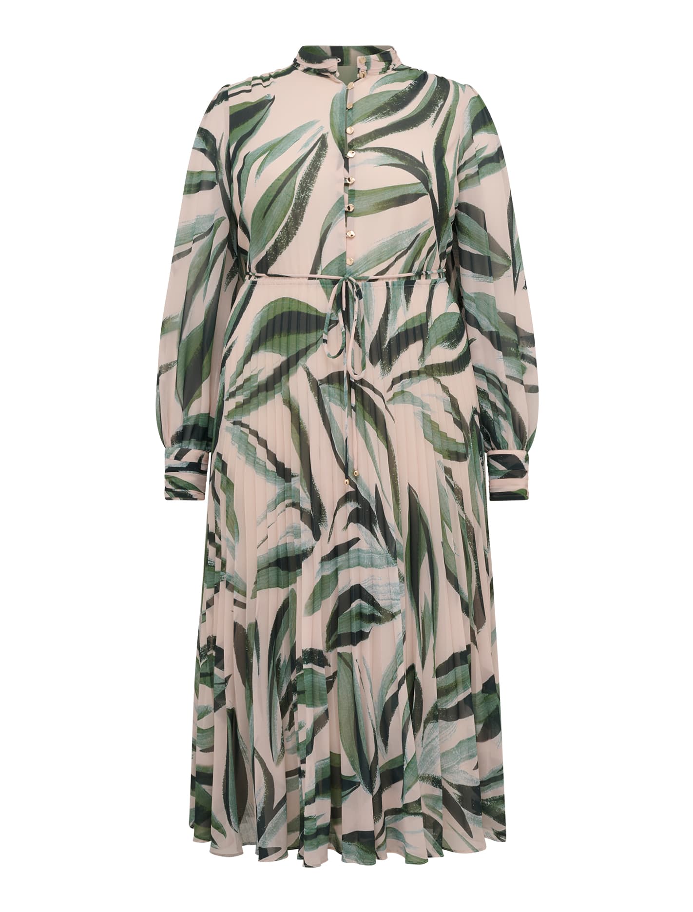 Annabel Curve Button Through Midi Dress Ionia Abstract_mannequin