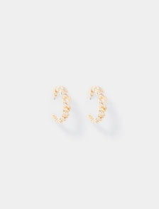 Teagan Twist Hoop Earrings Gold_mannequin