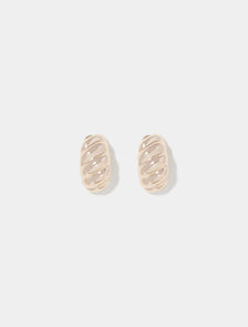 Paige Panel Stud Earrings Gold_mannequin