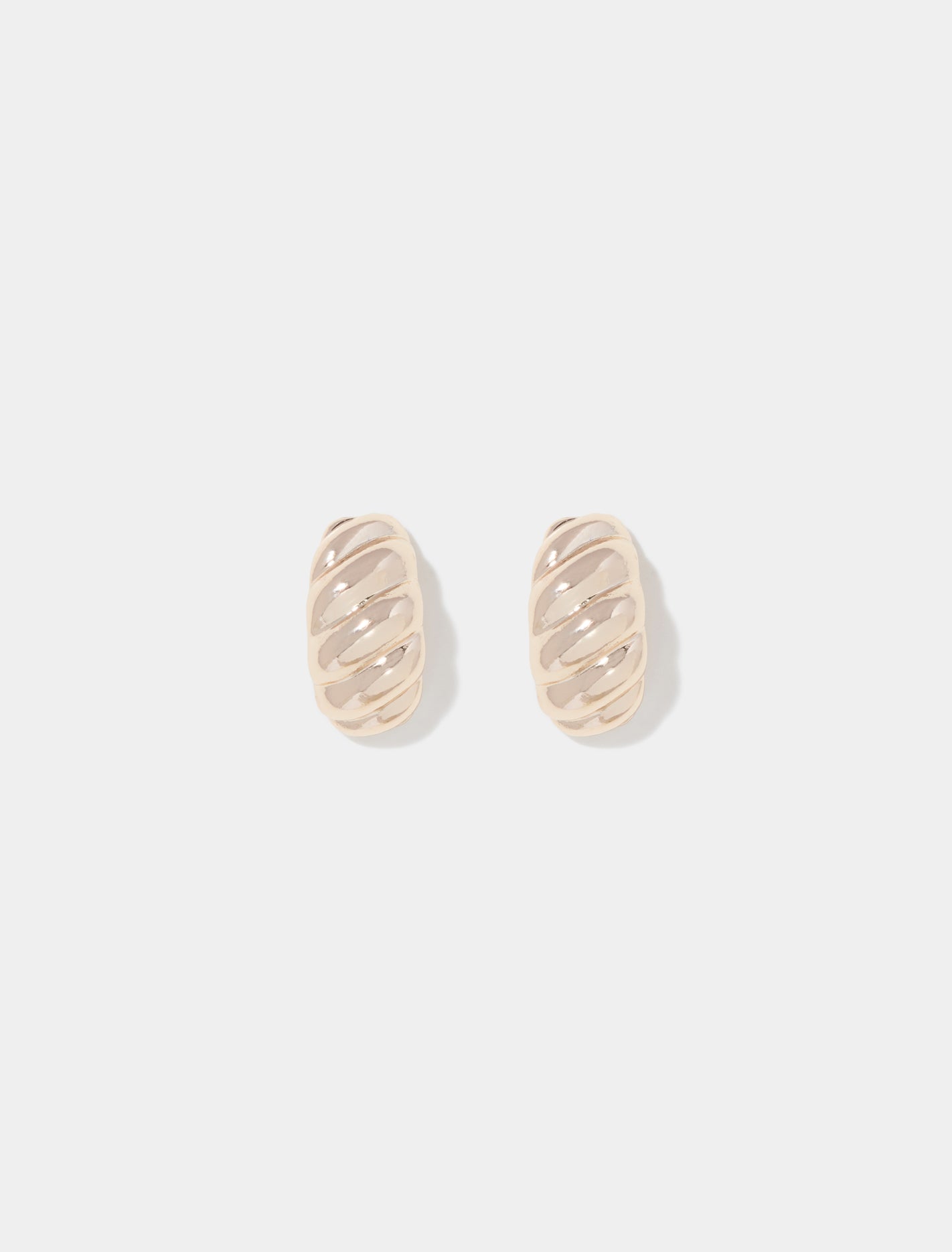 Paige Panel Stud Earrings Gold_mannequin