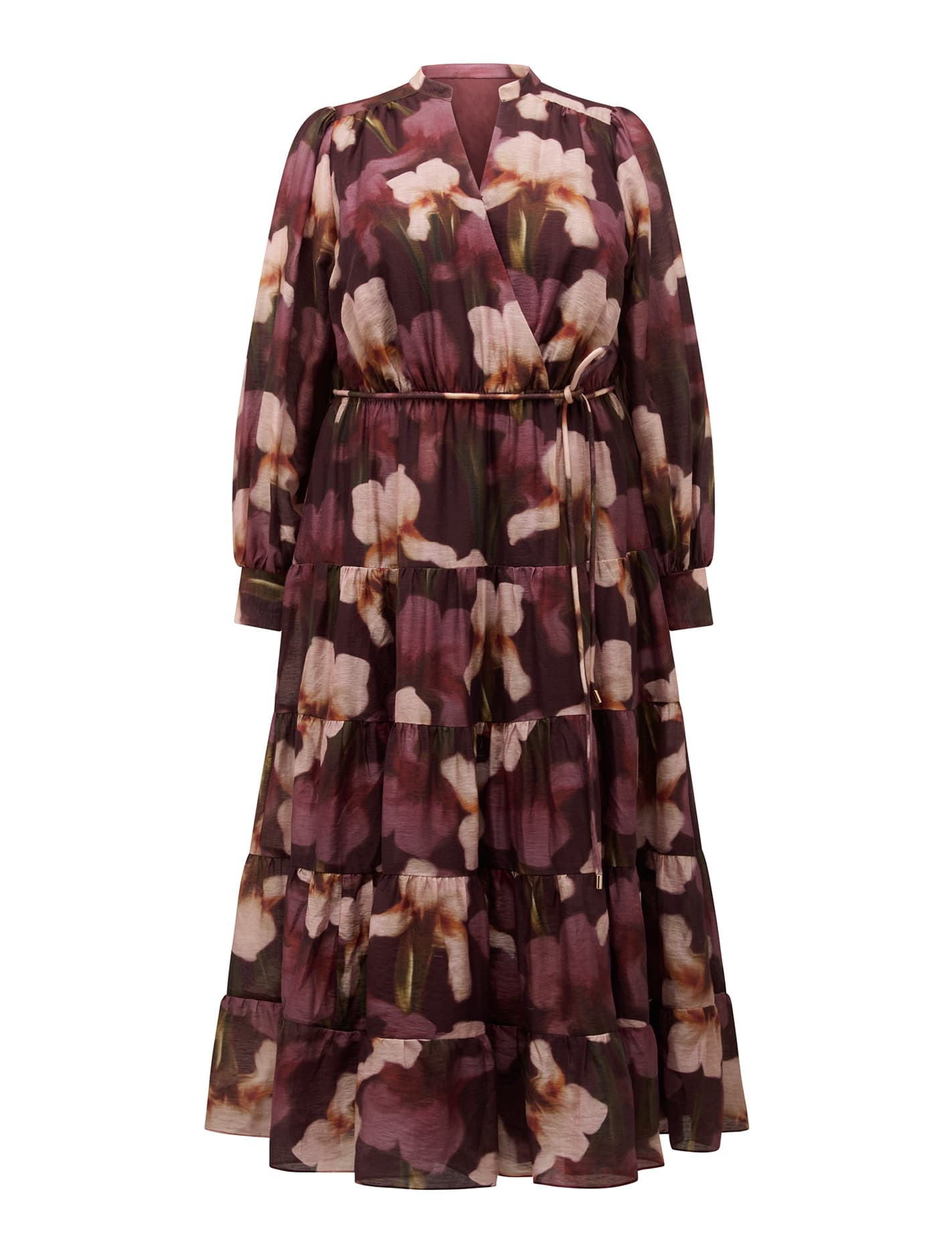 Amanda Curve Belted Tiered Midi Dress Santon Floral_mannequin