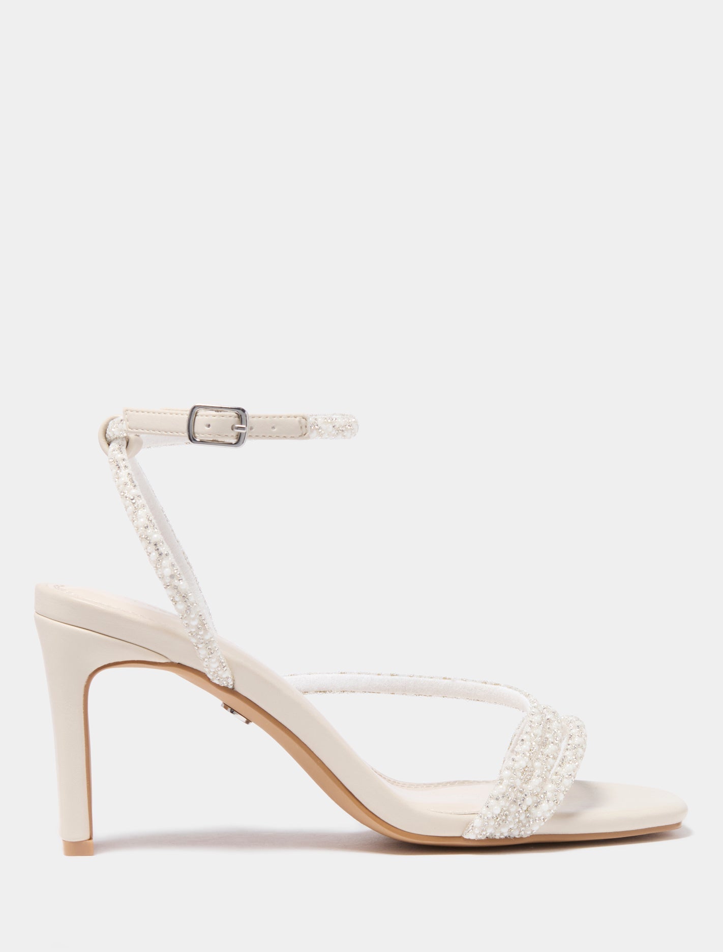 Penelope Asymmetrical Pearl Trim Heels Ivory_mannequin