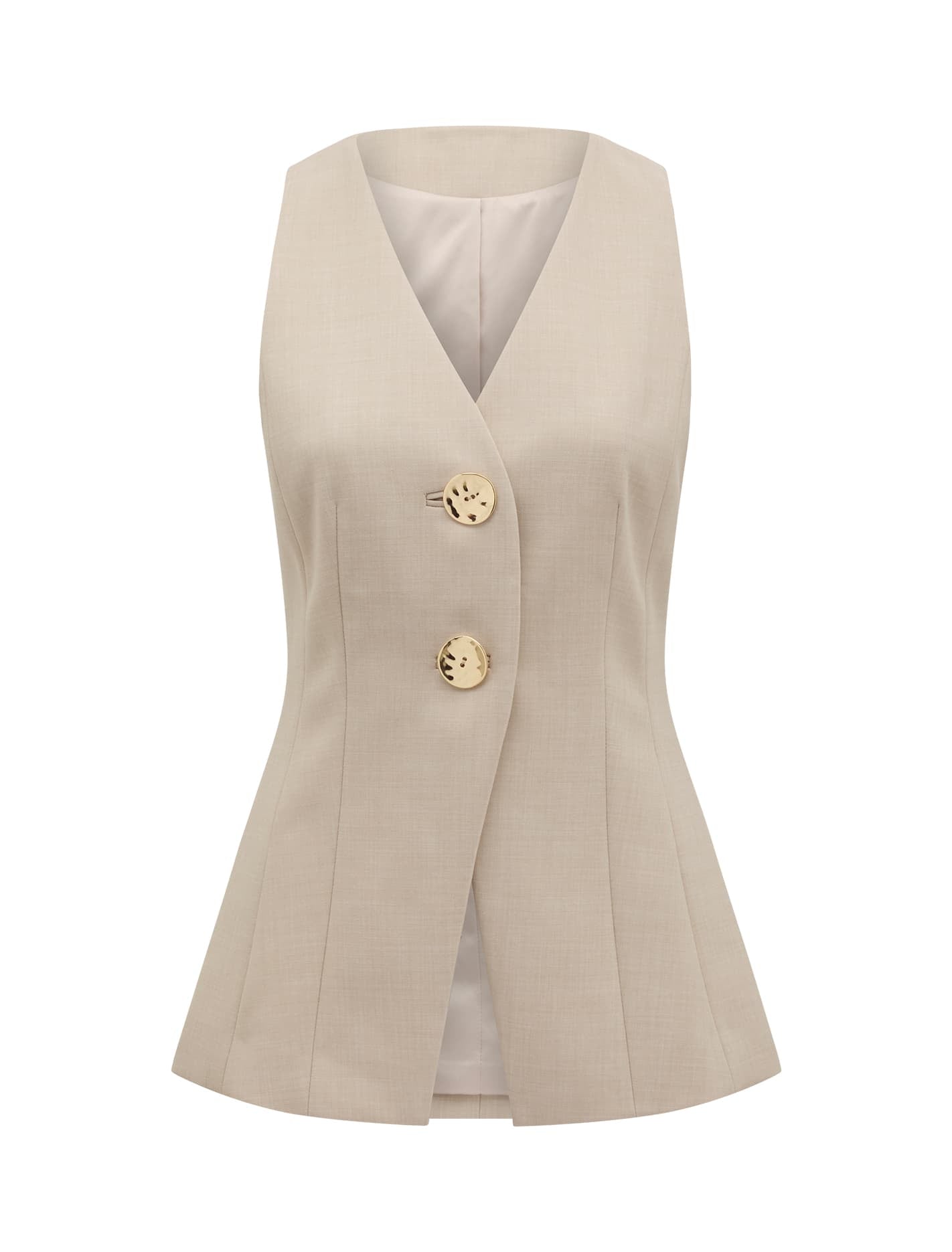 Lulu Long Waistcoat Milk Marle Suit_mannequin