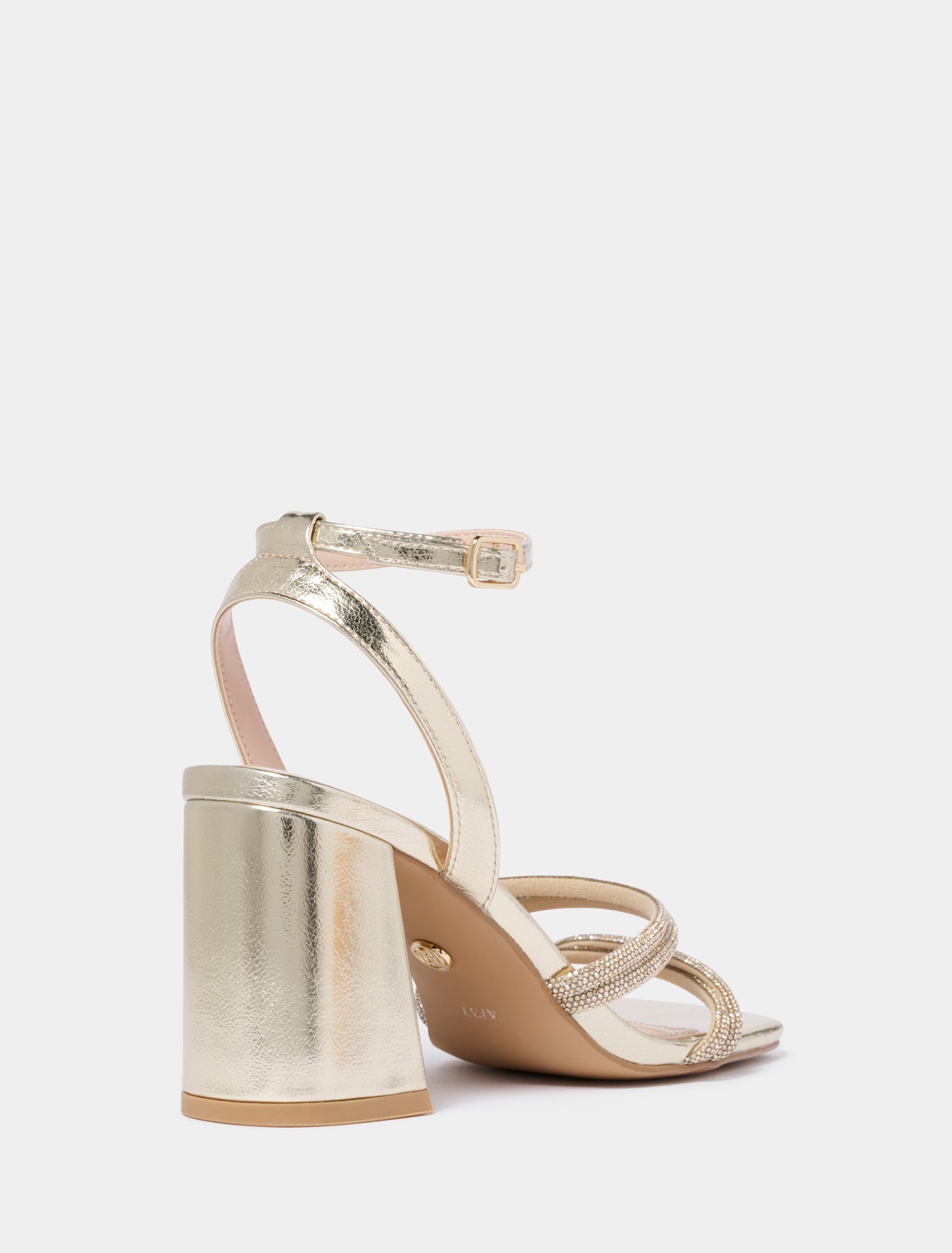 Becky Block Heel Strappy Sandals Gold_mannequin