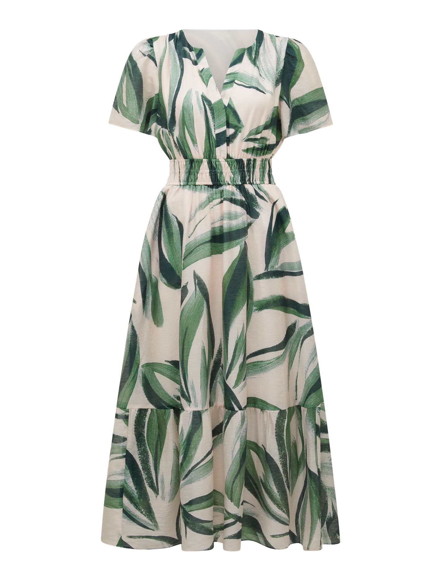 Eleanor Short-Sleeve Midi Dress Ionia Abstract_mannequin