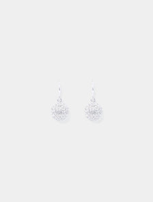 Clara Crystal Ball Earring Silver/ Crystal_mannequin
