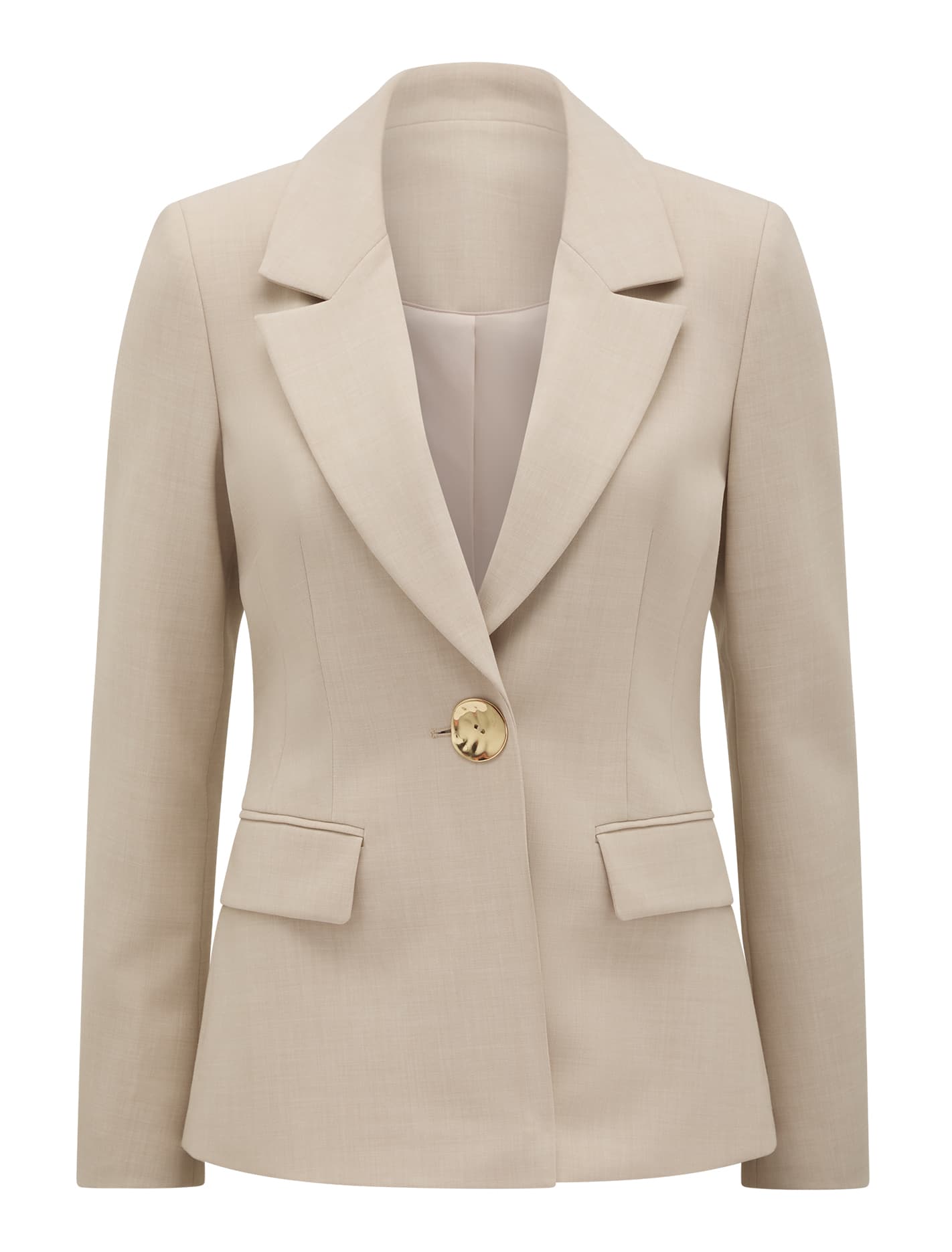 Lulu Gold-Button Blazer Milk Marle Suit_mannequin