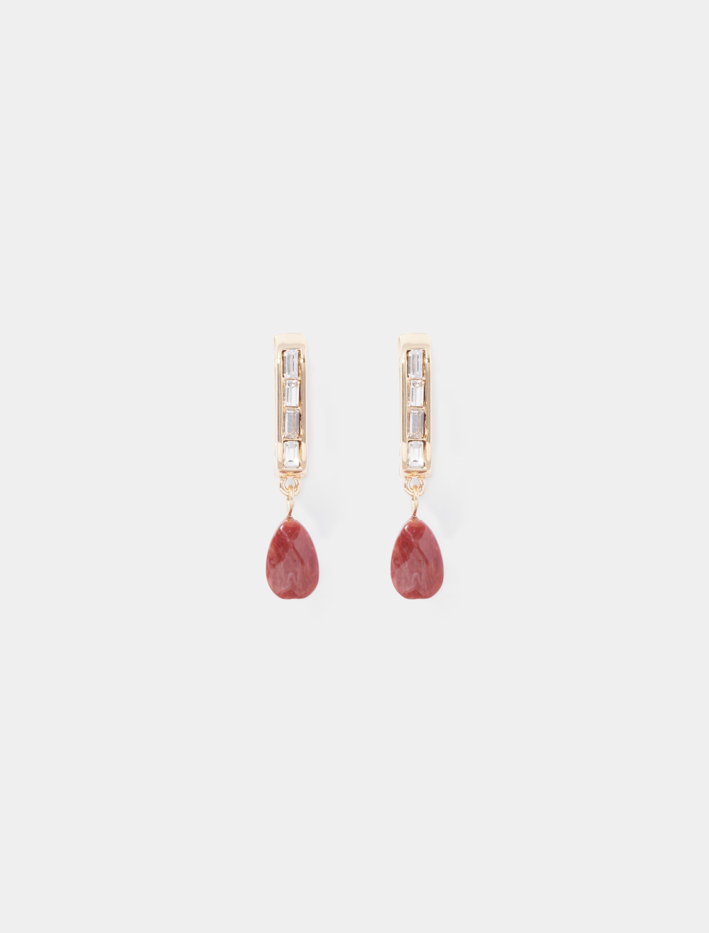 Signature Toni Teardrop Earrings Gold/Wine_mannequin