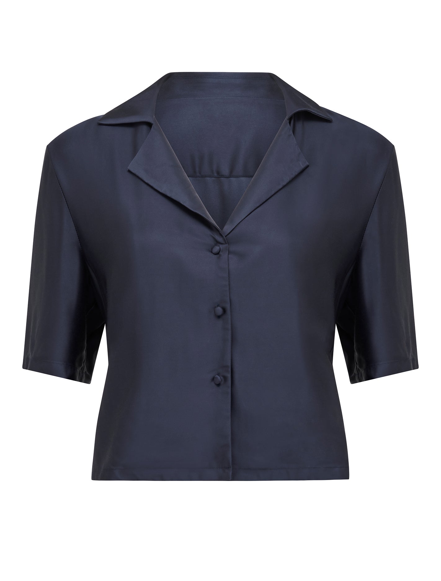 Anika Crop Satin Shirt Starry Night_mannequin
