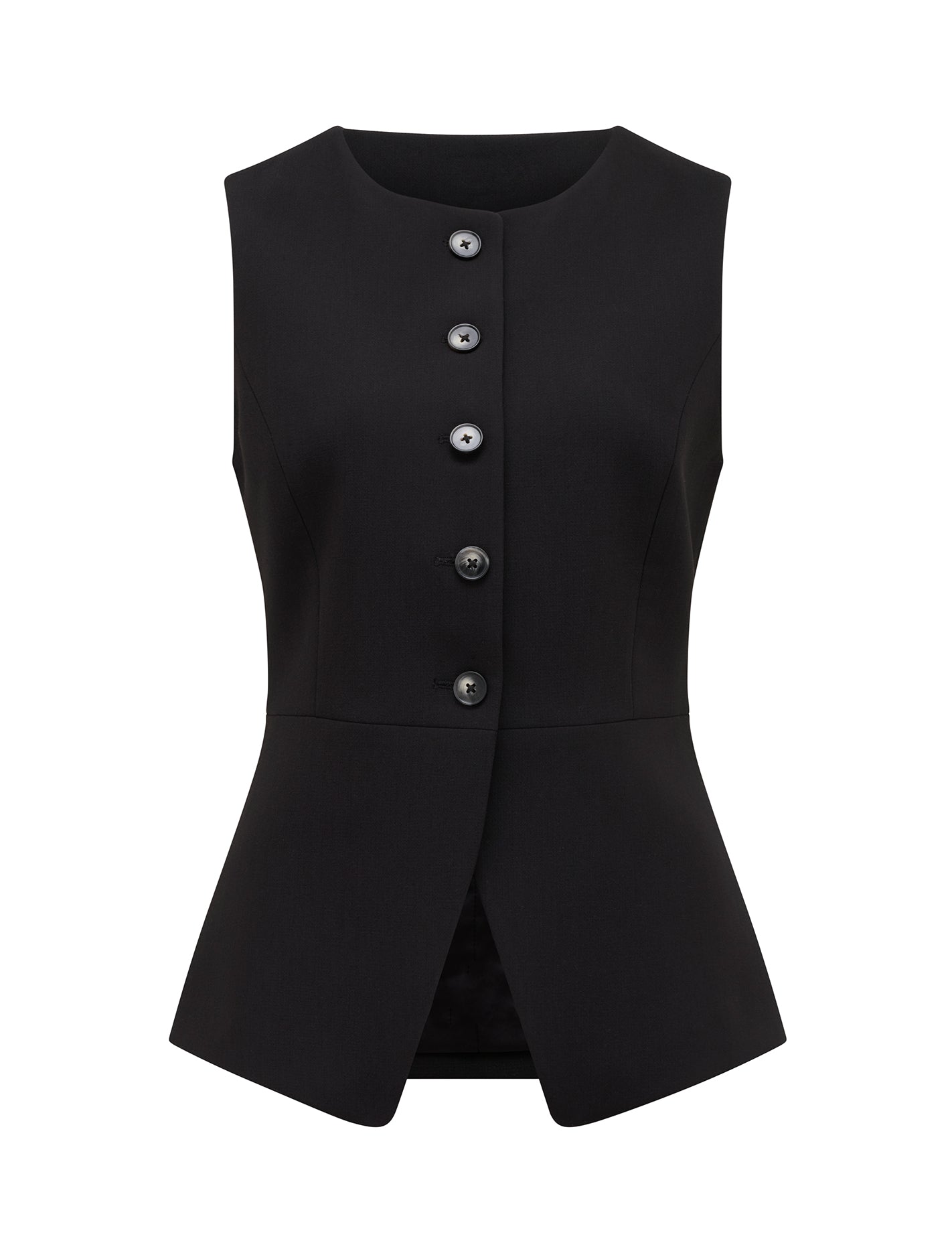 Nikki High Neck Waistcoat Black_mannequin