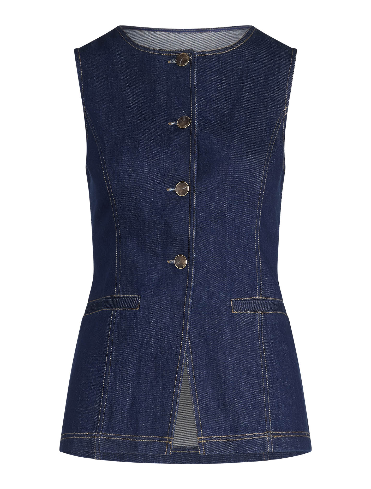 Cassie Denim Waistcoat Dark Wash Co-ord_mannequin