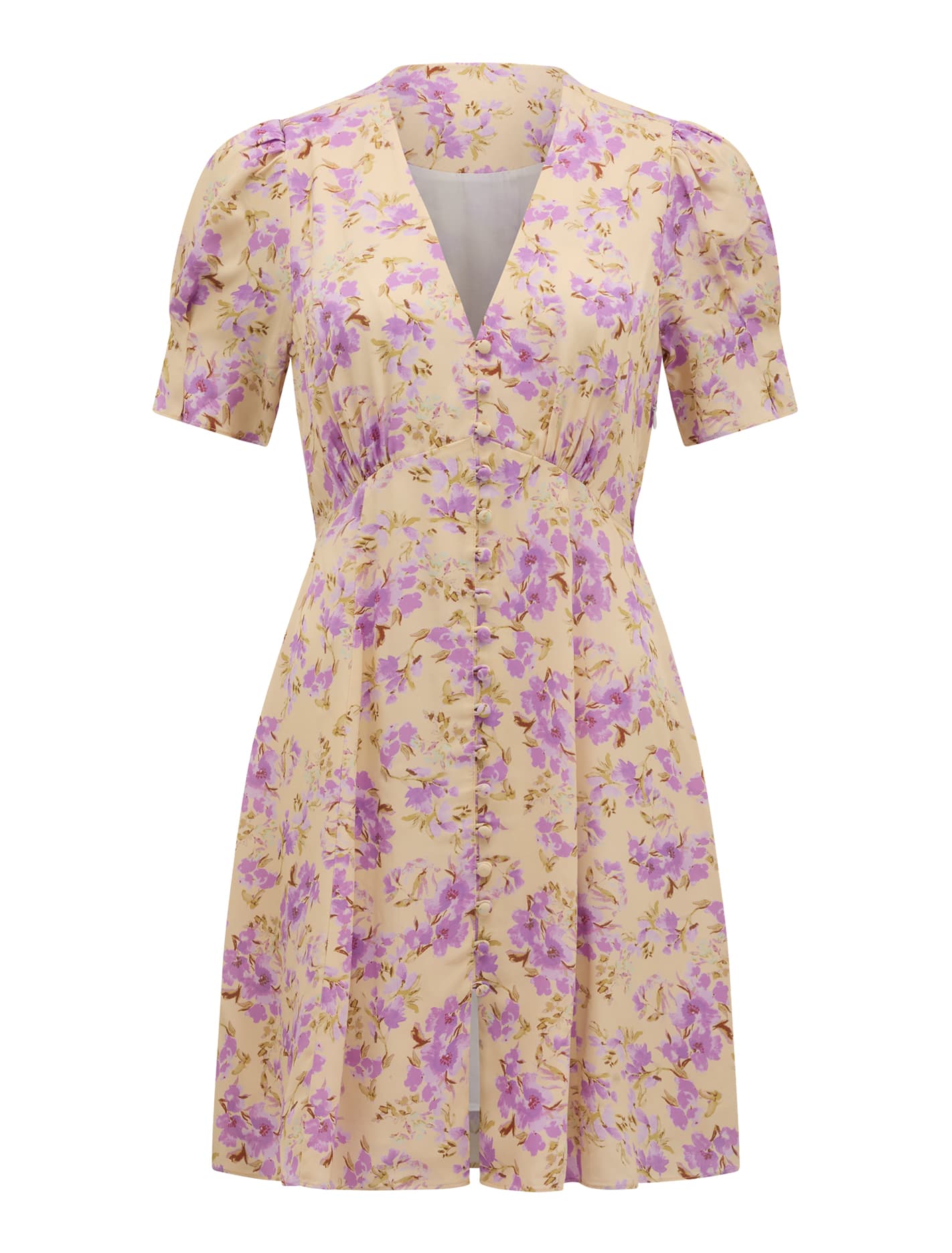 Saffron Printed Mini Sun Dress Saja Ditsy_mannequin