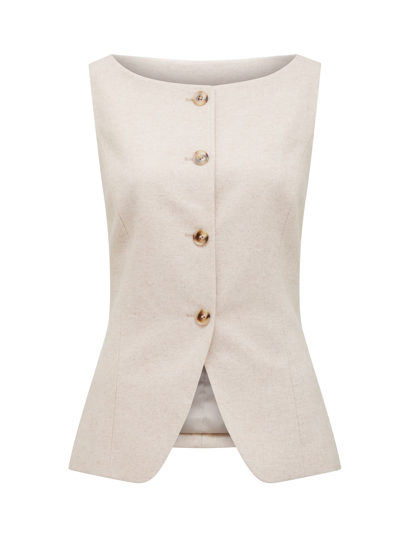 Sonja Herringbone Waistcoat Cream Suit_mannequin