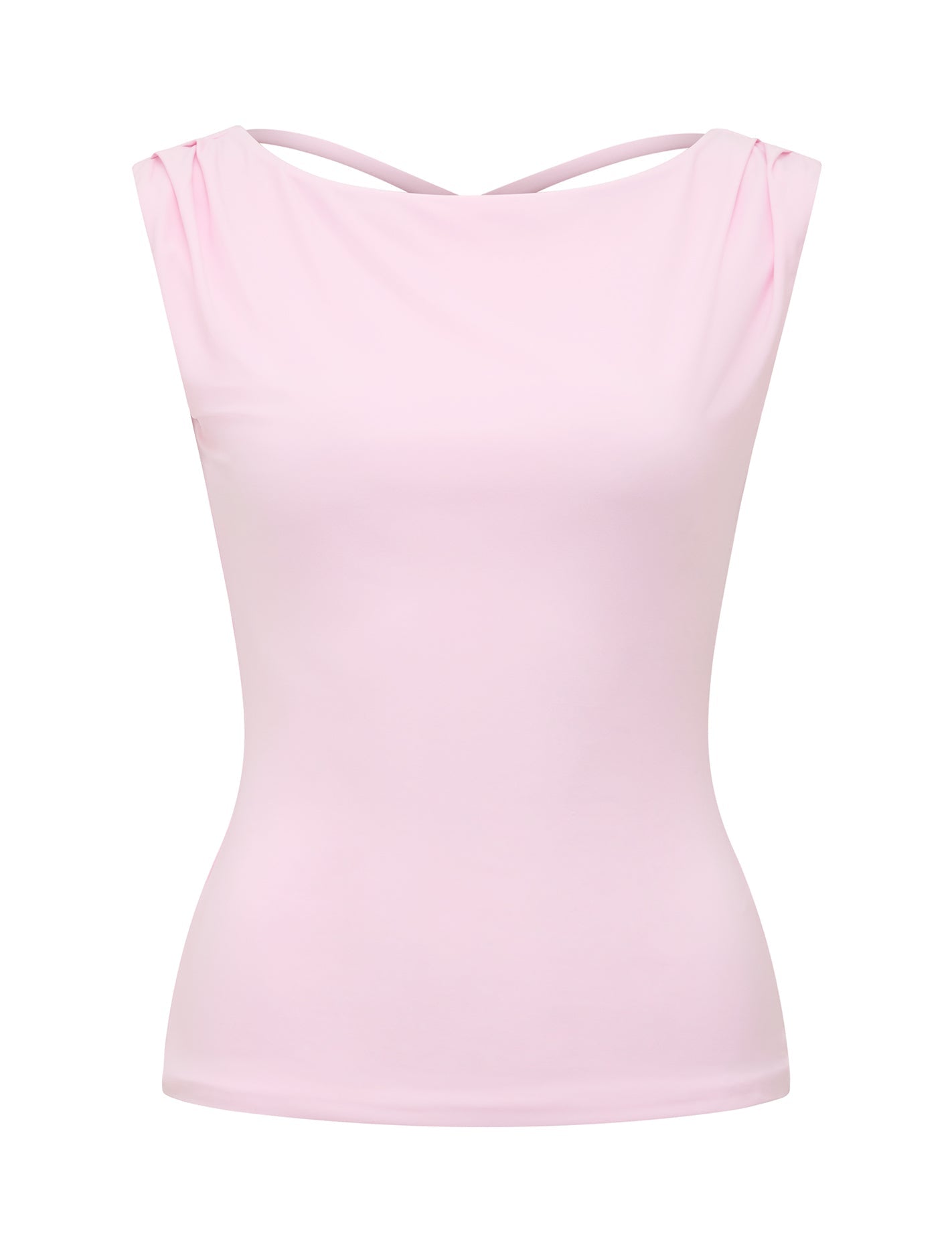 June Cowl Back Tank Soft Pink_mannequin