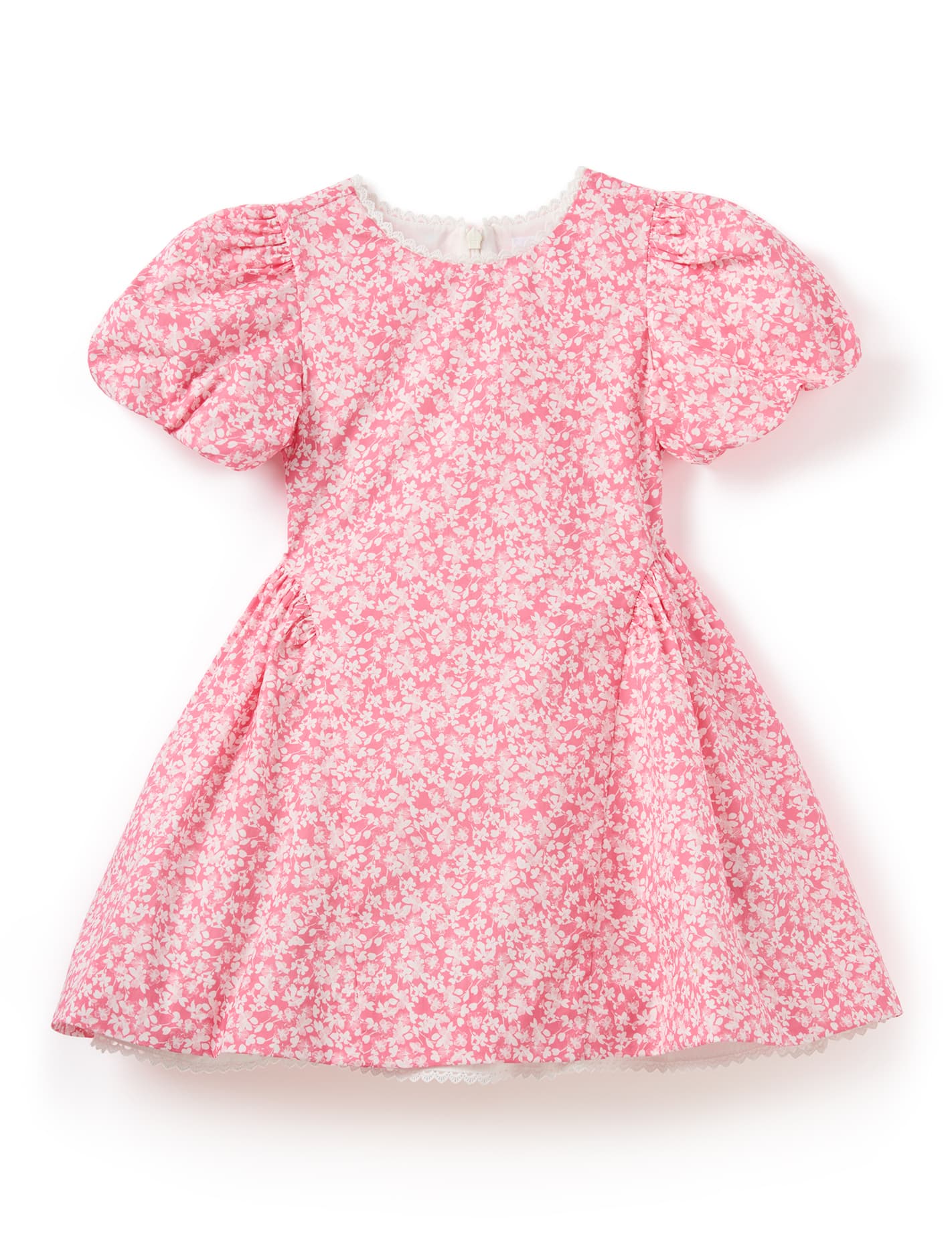 Juliette Girls Puff Sleeve Dress Watercolour ditsy_mannequin