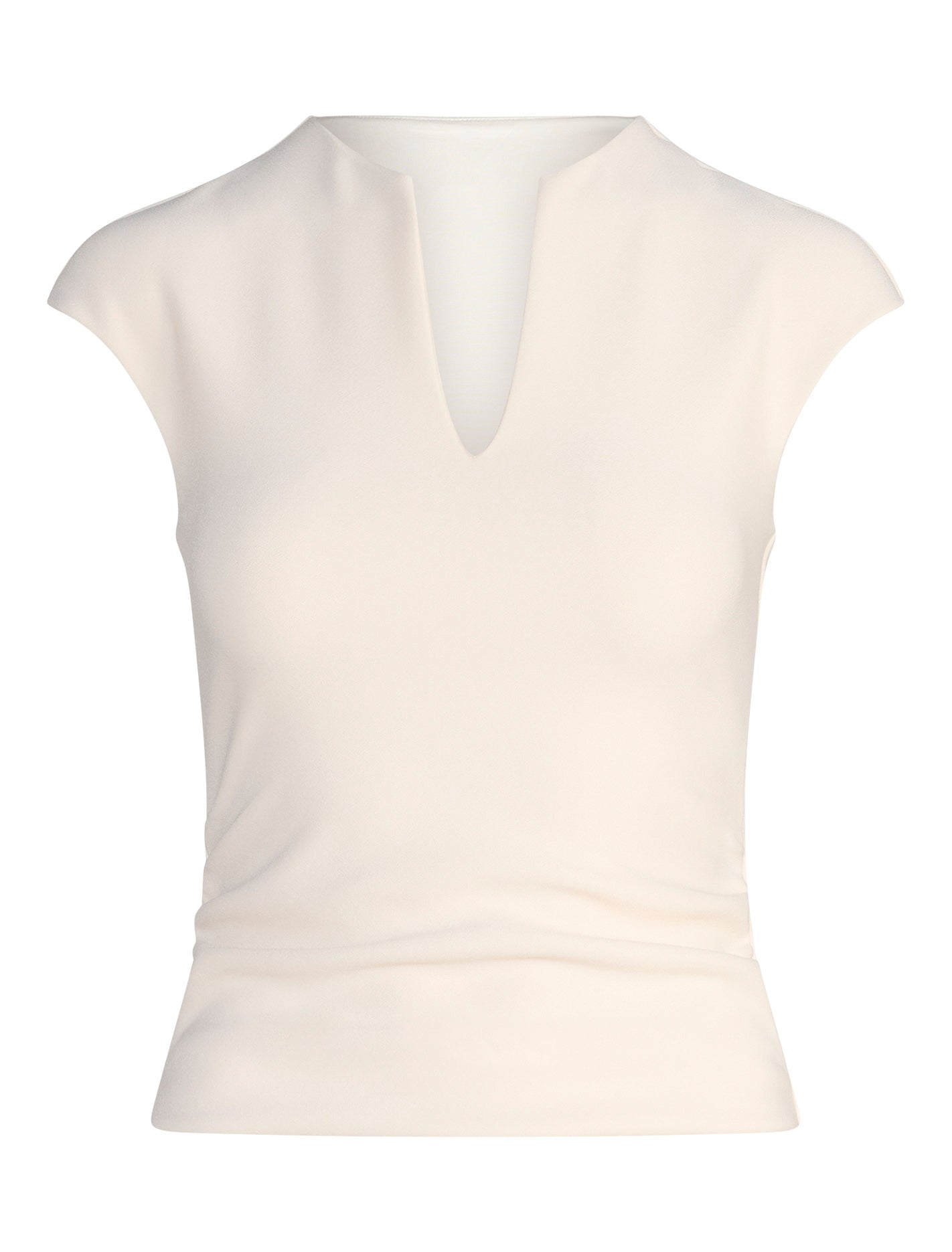 Montana V Neck Extended Shoulder Top Cream_mannequin