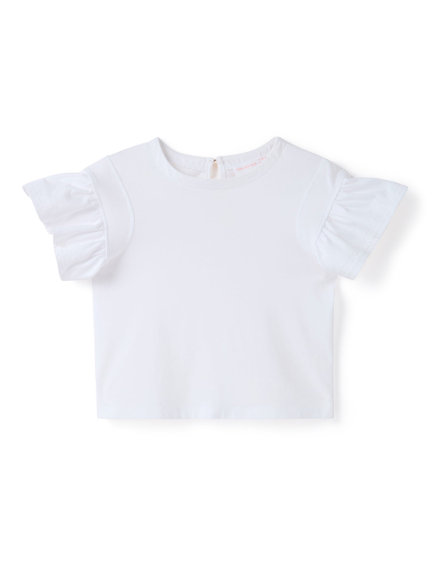 Milla Girls Flutter Sleeve Top White Cloud_mannequin