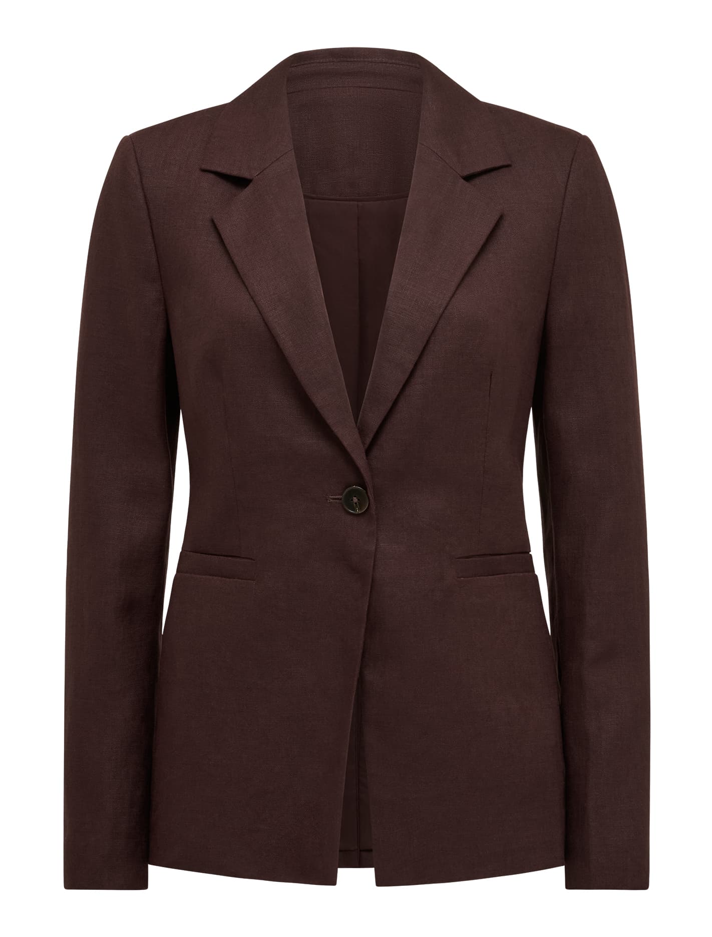 Lucy Linen Blazer Dark Chocolate_mannequin