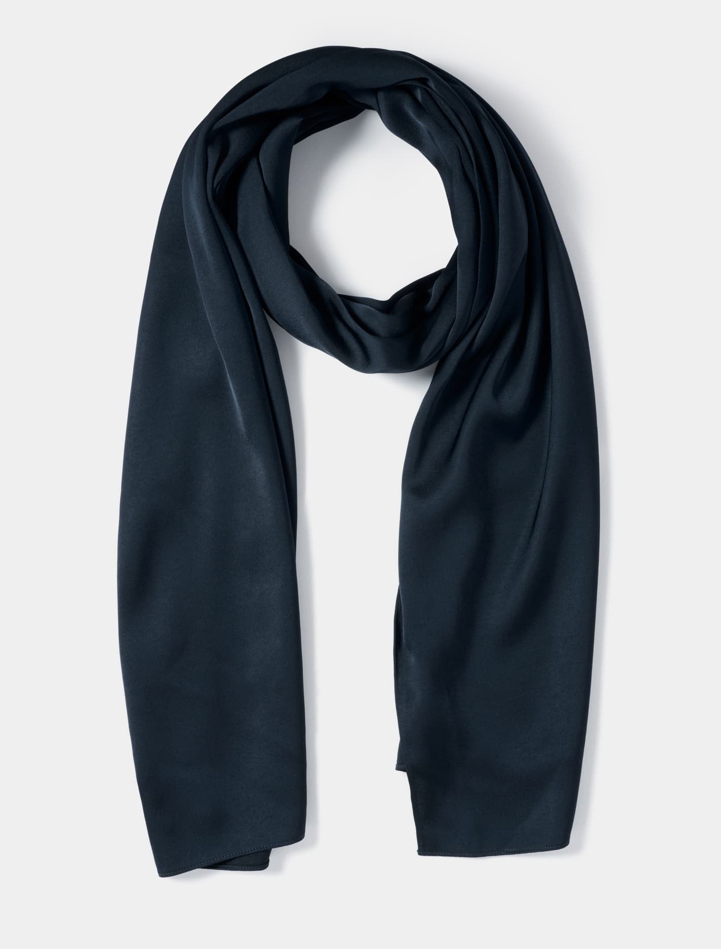 Cara Satin Scarf Navy_mannequin