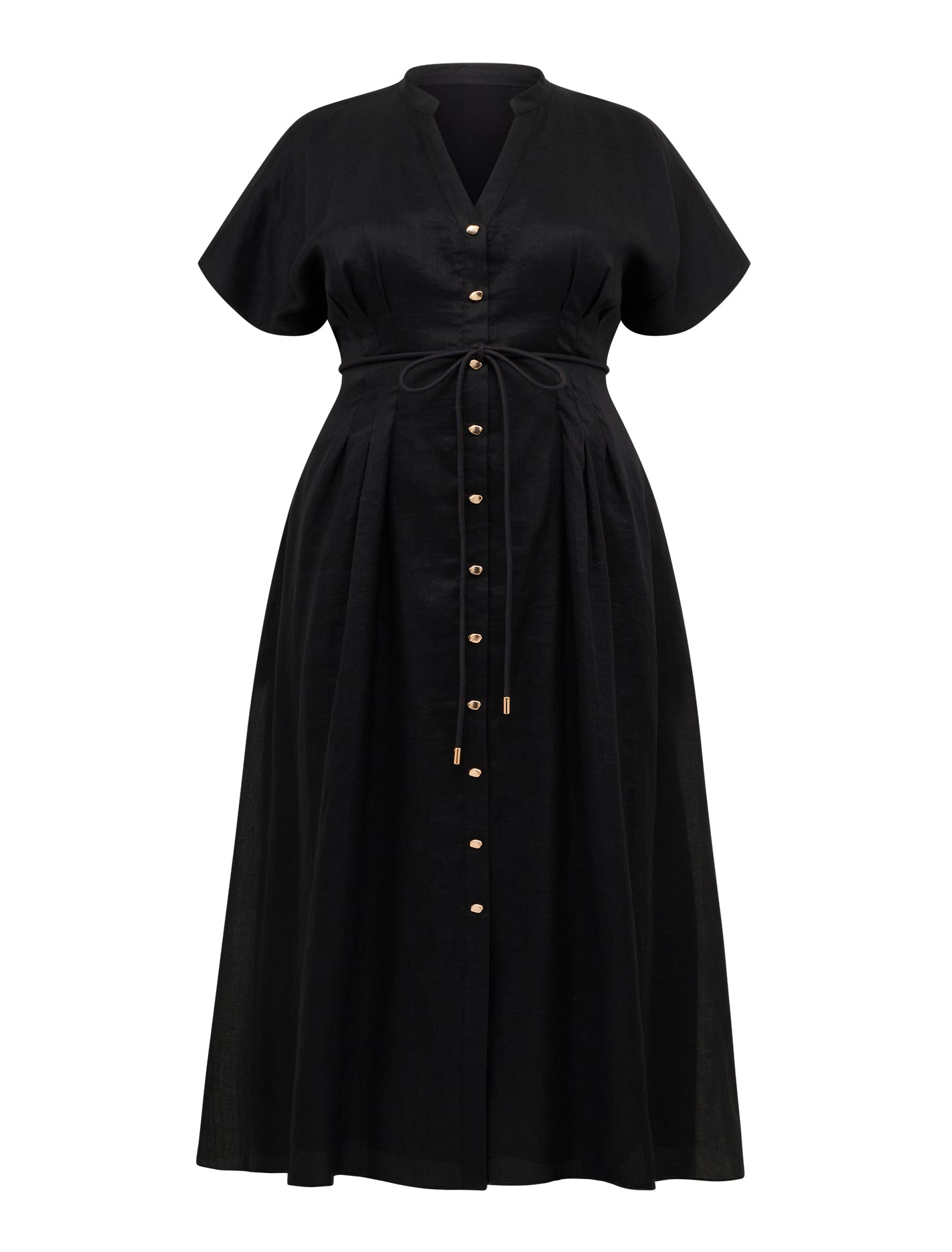 Jemma Curve Shirt Midi Dress Black_mannequin