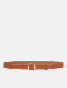 Saskia Square Buckle Belt Tan_mannequin