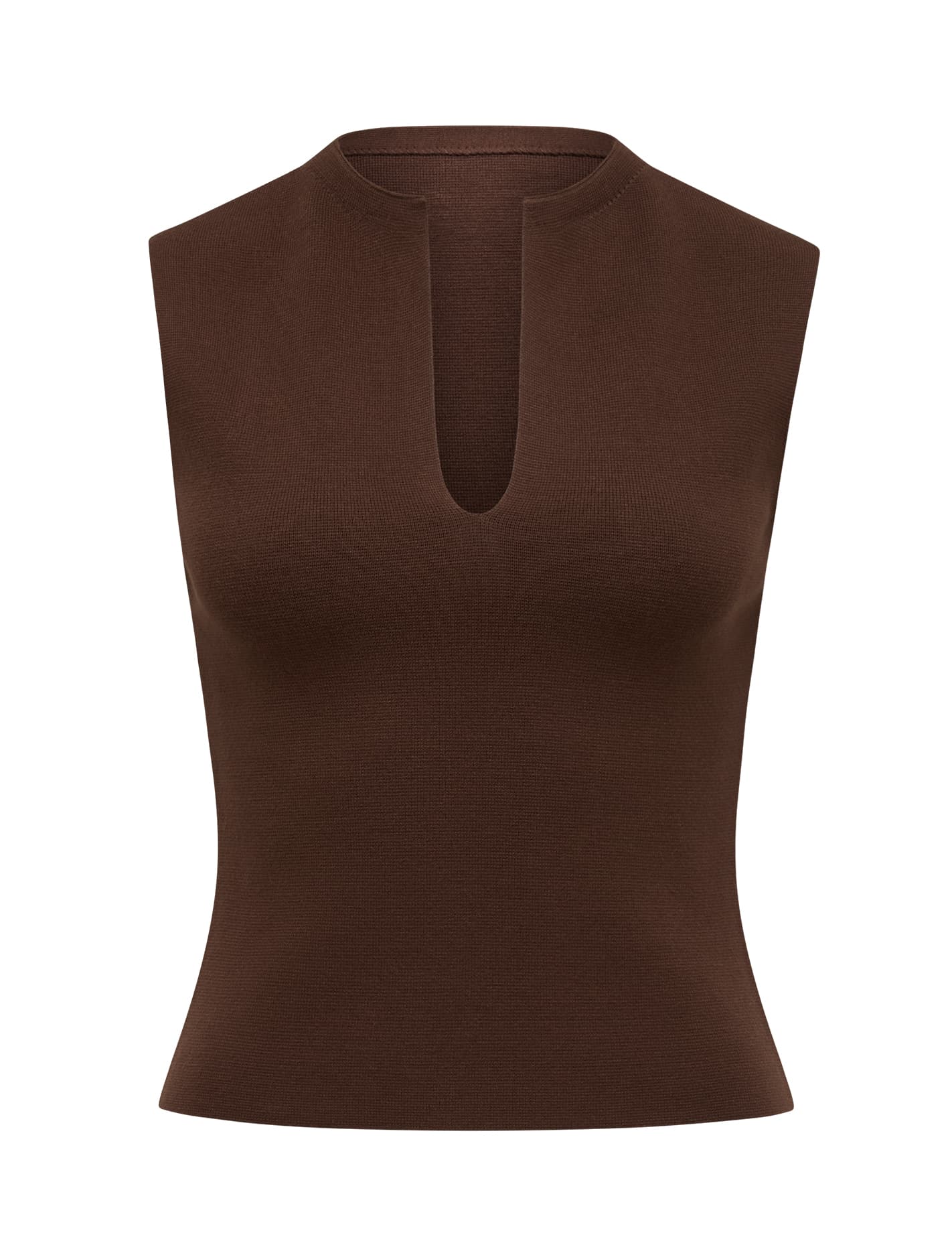 Catalina Structured Top Chocolate_mannequin