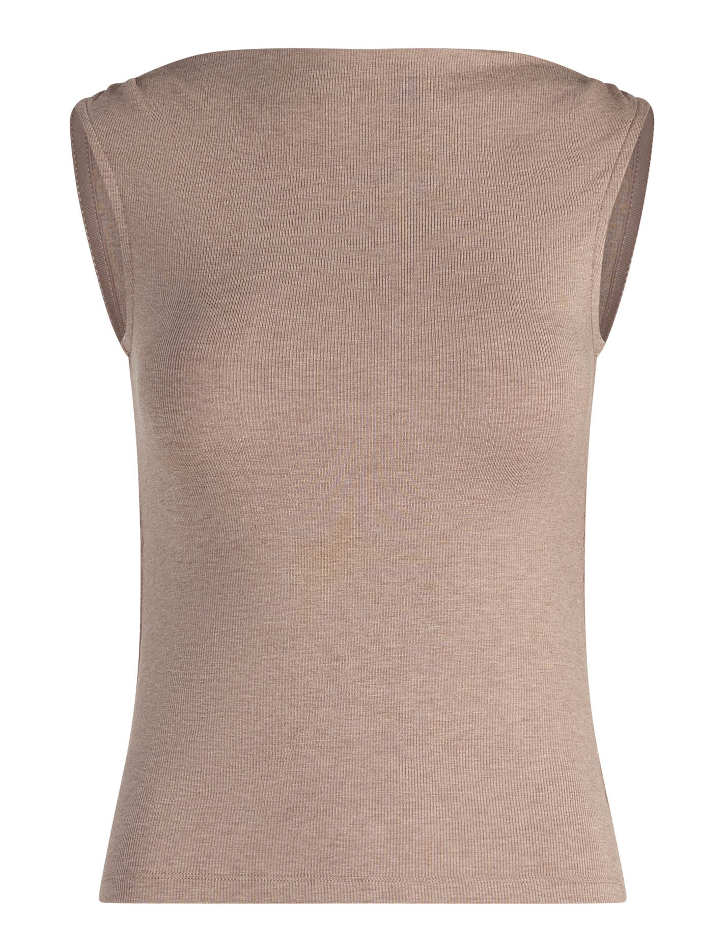Josephine Straight Neck Tank Hazelnut Marle_mannequin
