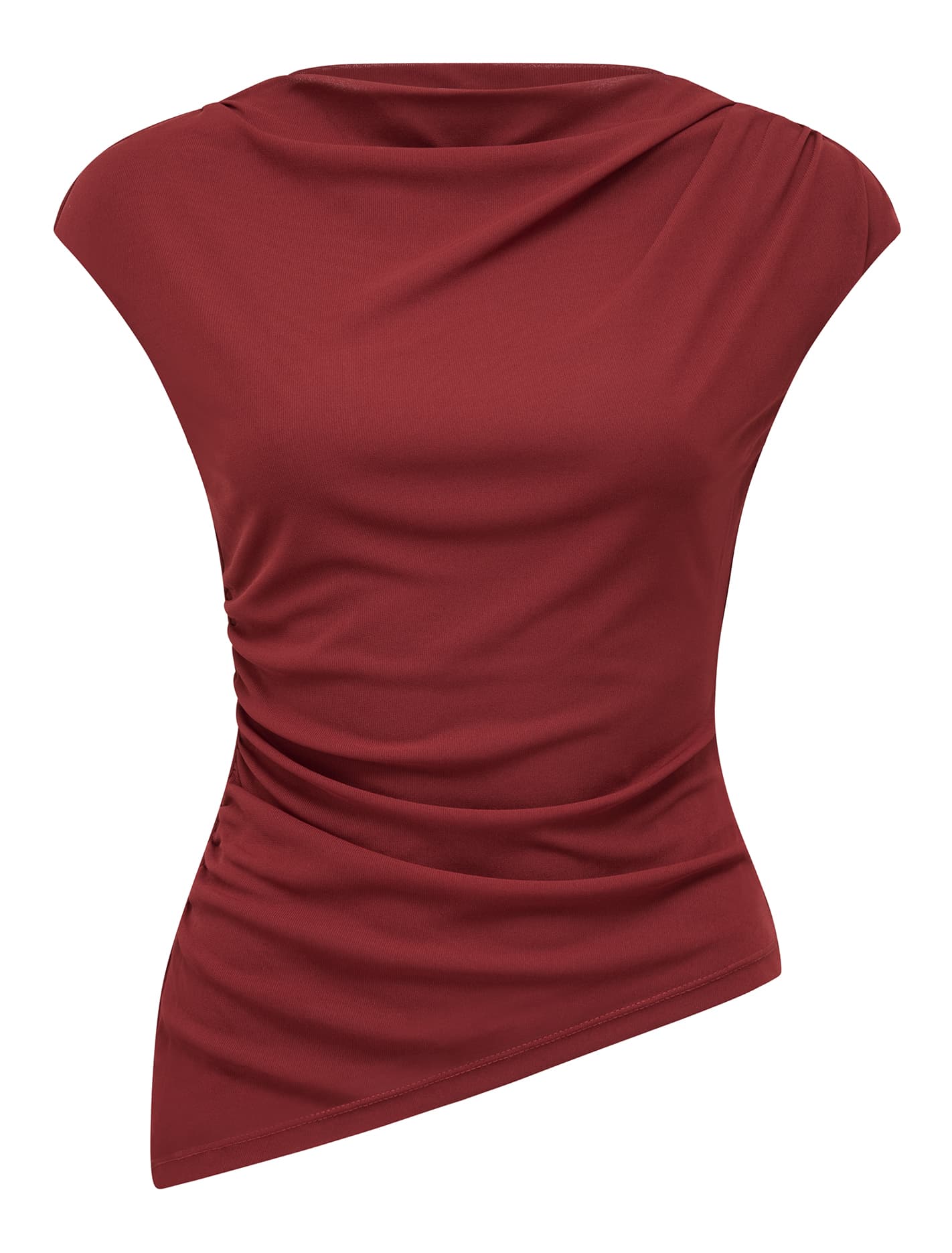 Tilda Mesh Asymm Top Cognac_mannequin