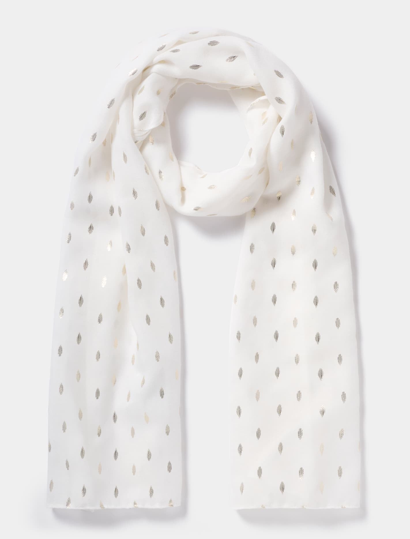 Gia Gold Foil Scarf Porcelain_mannequin