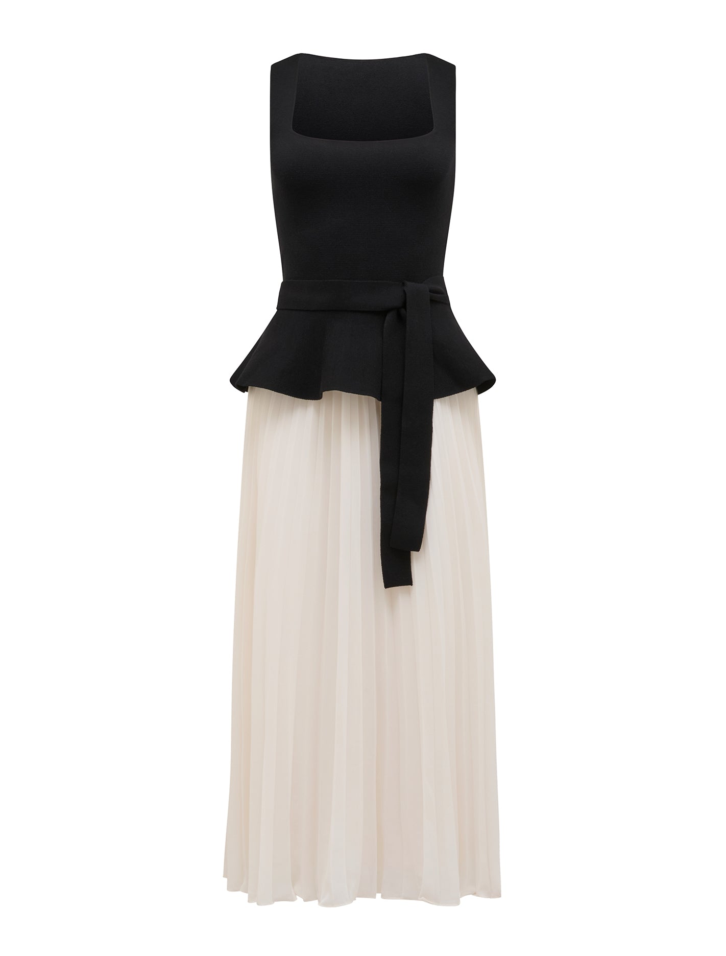 Peony Pleat Mixed Dress Mono_mannequin