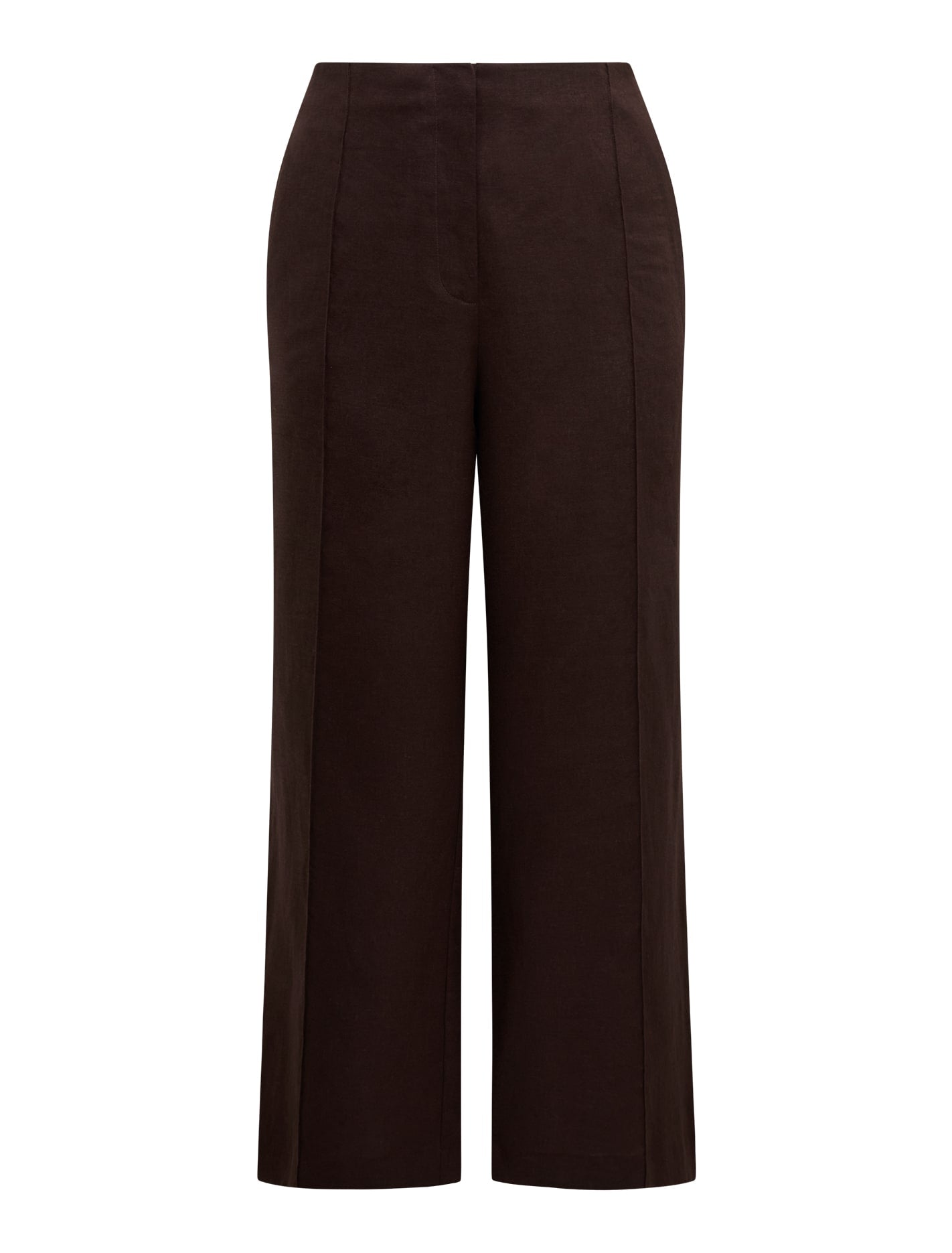 Posey Curve Linen Wide Leg Pants Dark Chocolate_mannequin