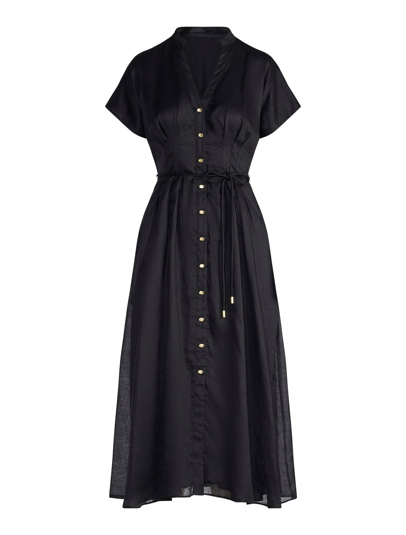 Jemma Shirt Midi Dress Black_mannequin