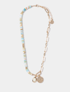 Bailee Stone and Chain Necklace Multi_mannequin