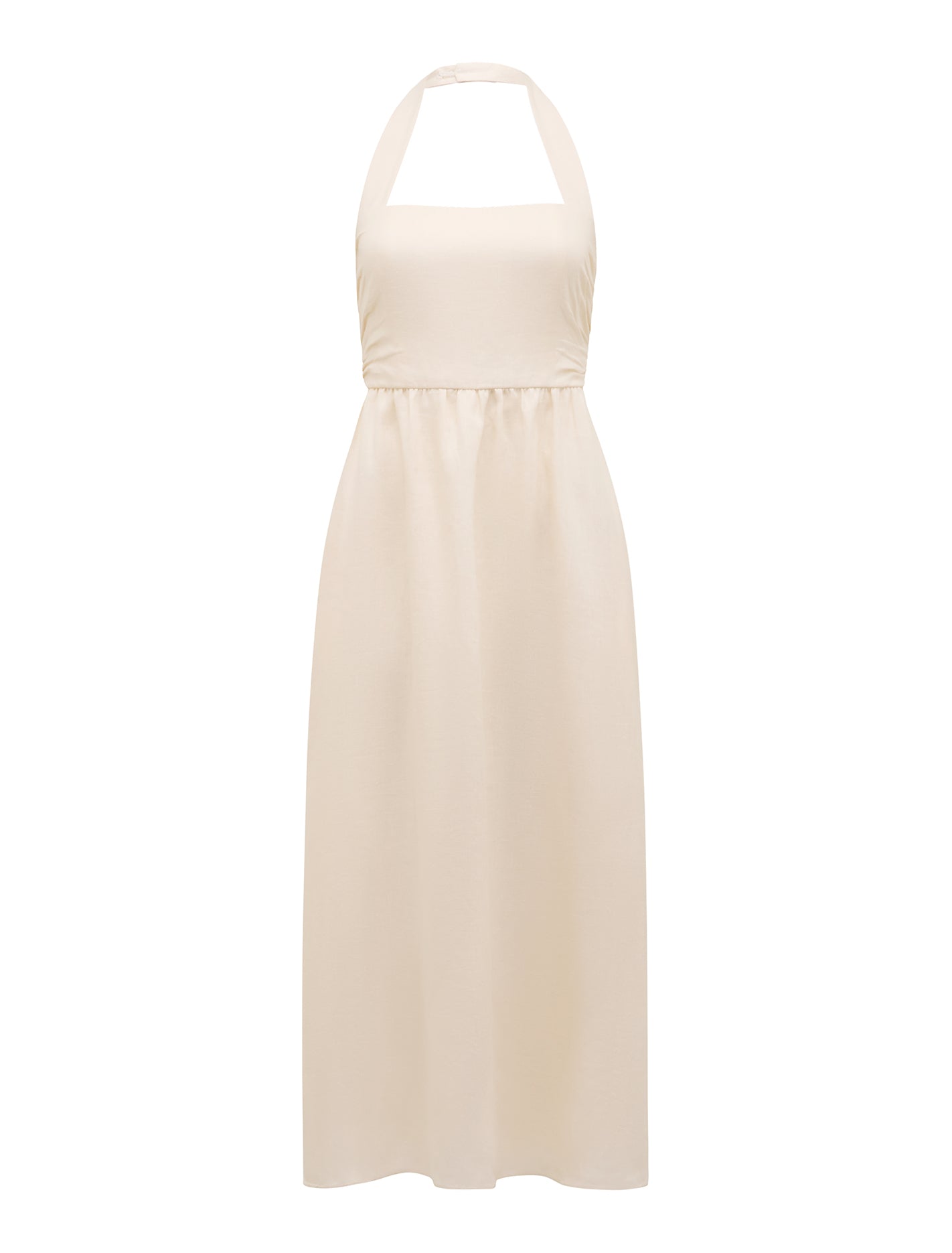 Tilda Halter Linen Midi Dress Pearl_mannequin
