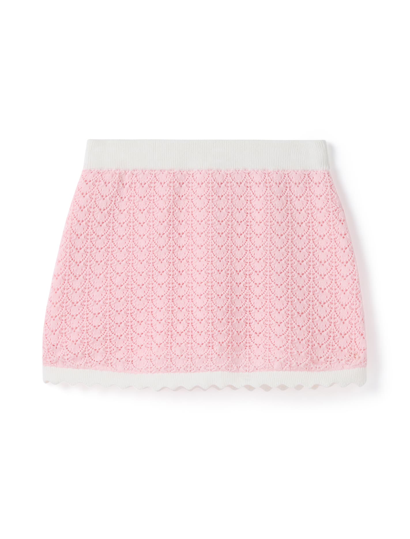 Connie Girls Scallop Knit Skirt Pink_mannequin