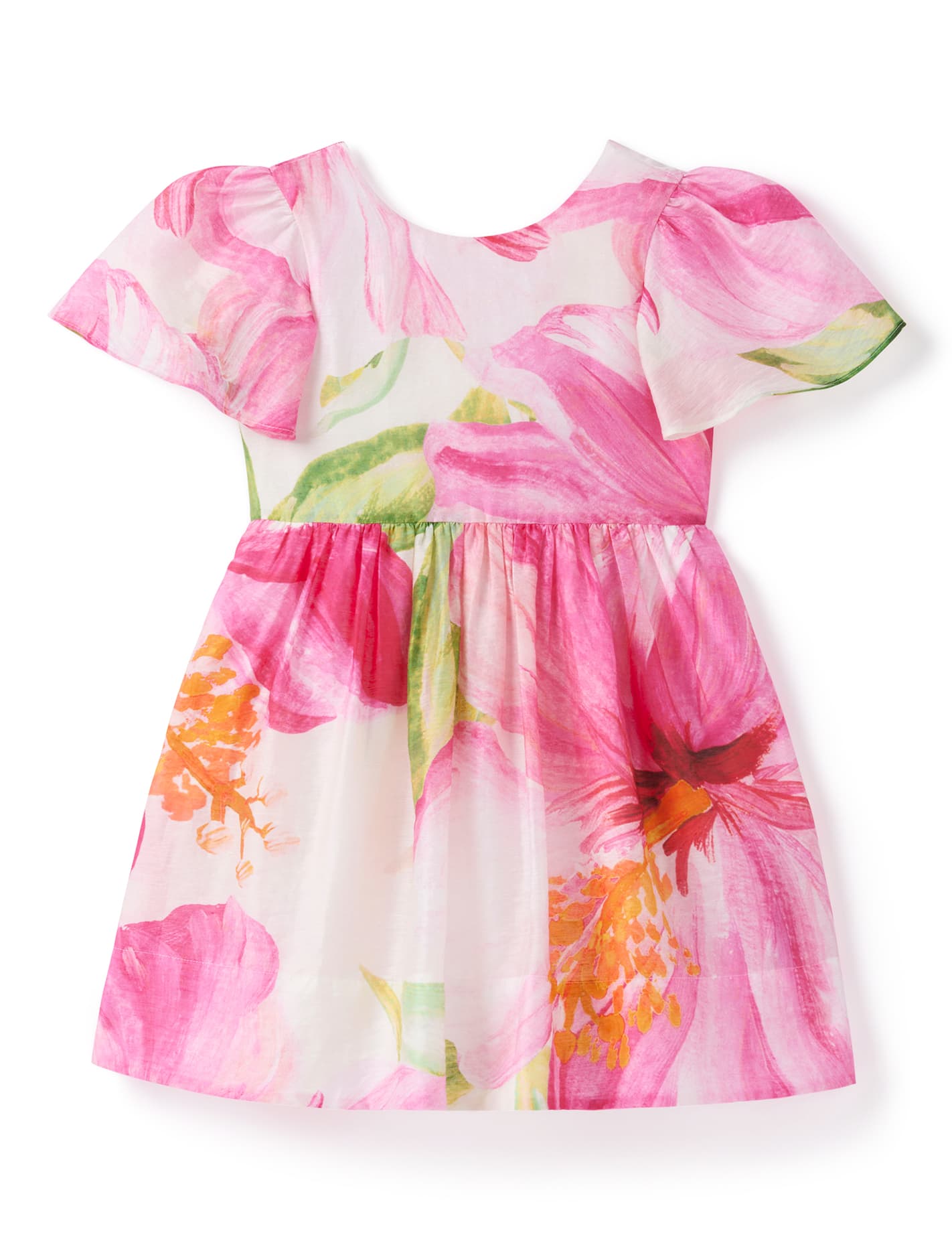 Chloe Girls Flutter Bow Dress Cora Tropical_mannequin