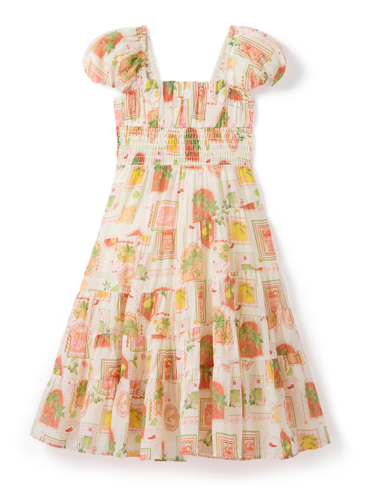 Delilah Girls Puff Slv Maxi Dress Almada Holiday_mannequin