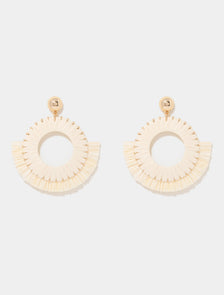 Zoe Woven Drop Earring Ivory/Gold_mannequin