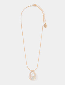 Shiloh Angle Stone Necklace Gold/Crystal_mannequin