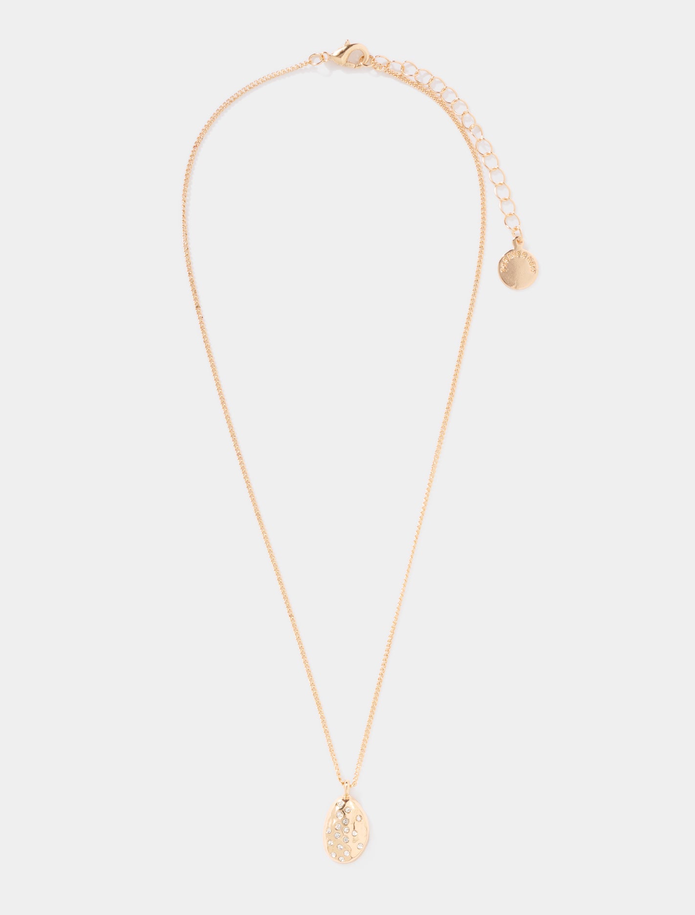 Natalie Stone Droplet Necklace Gold/Crystal_mannequin