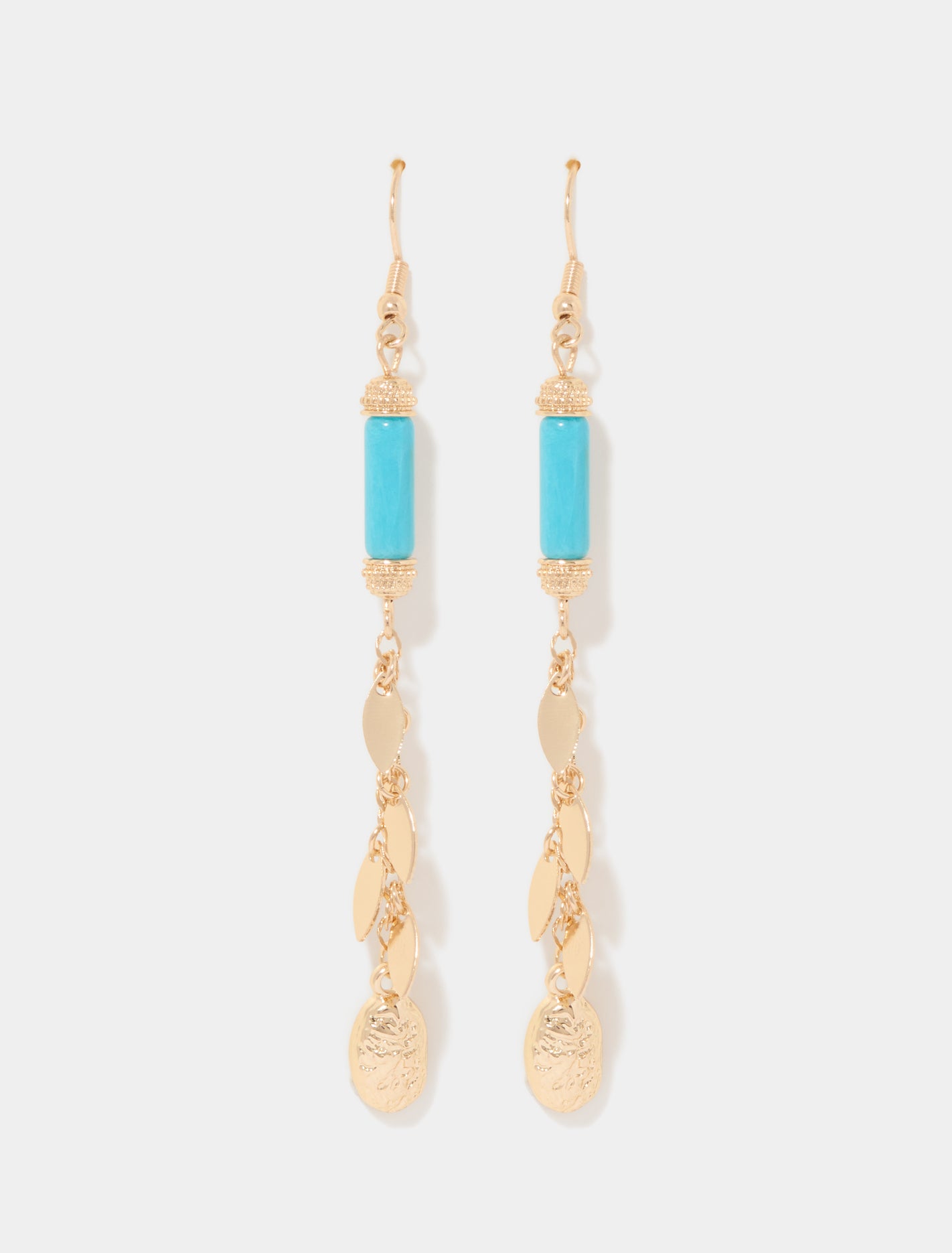 Signature Palmer Stone Drop Earring Turquoise/Gold_mannequin