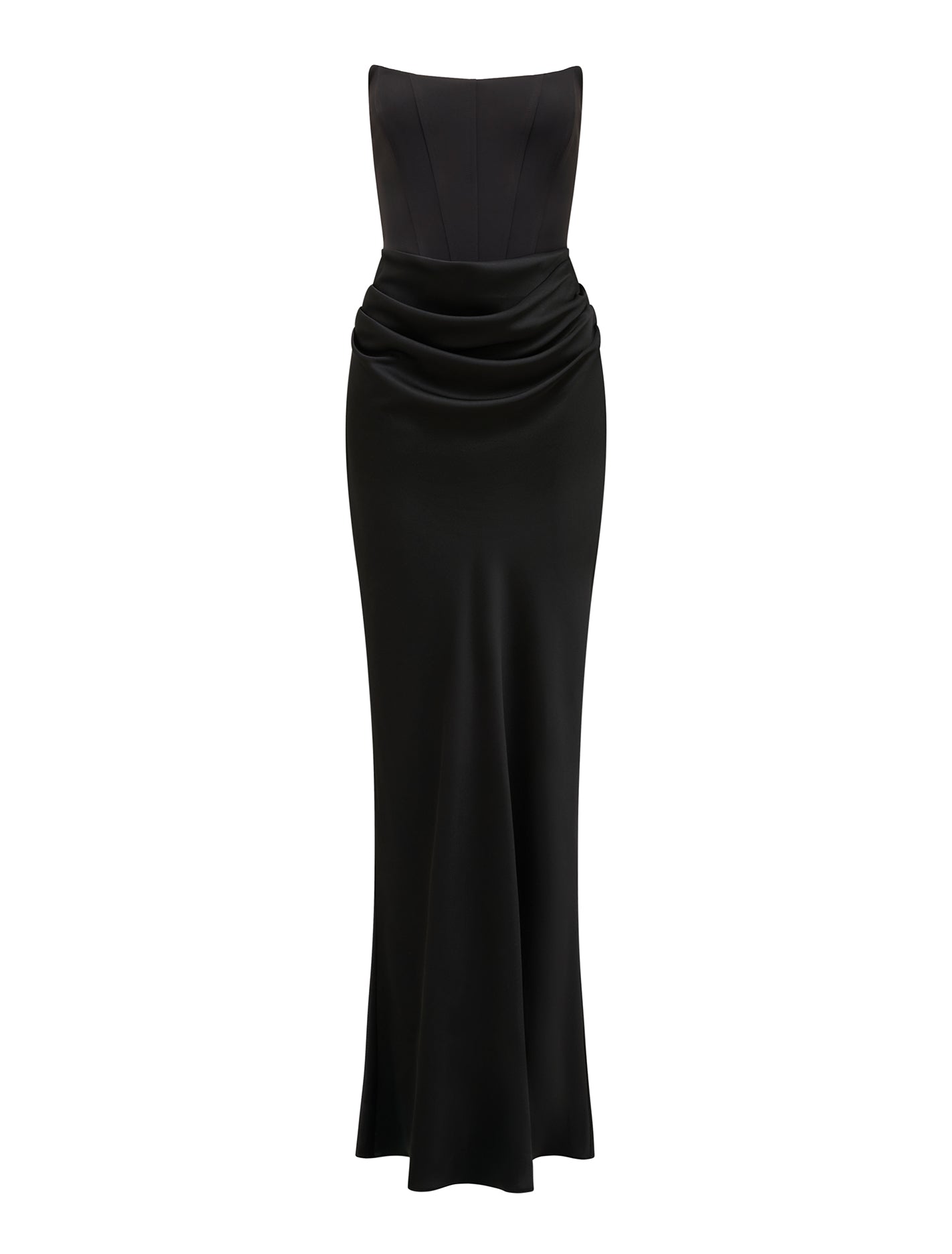 Isra Drape Strapless Maxi Dress Black_mannequin