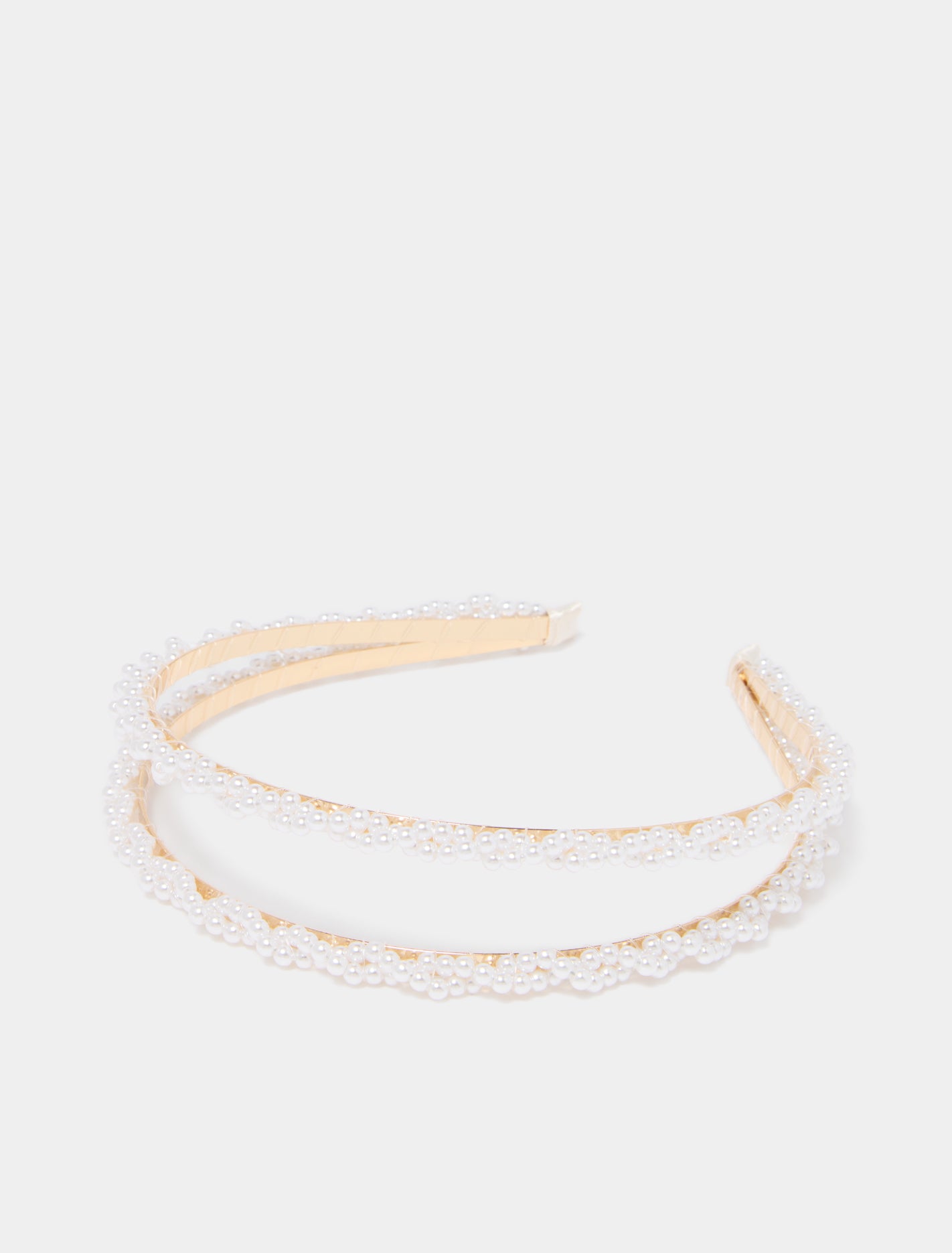 Daisy Pearl Double Hairband_mannequin
