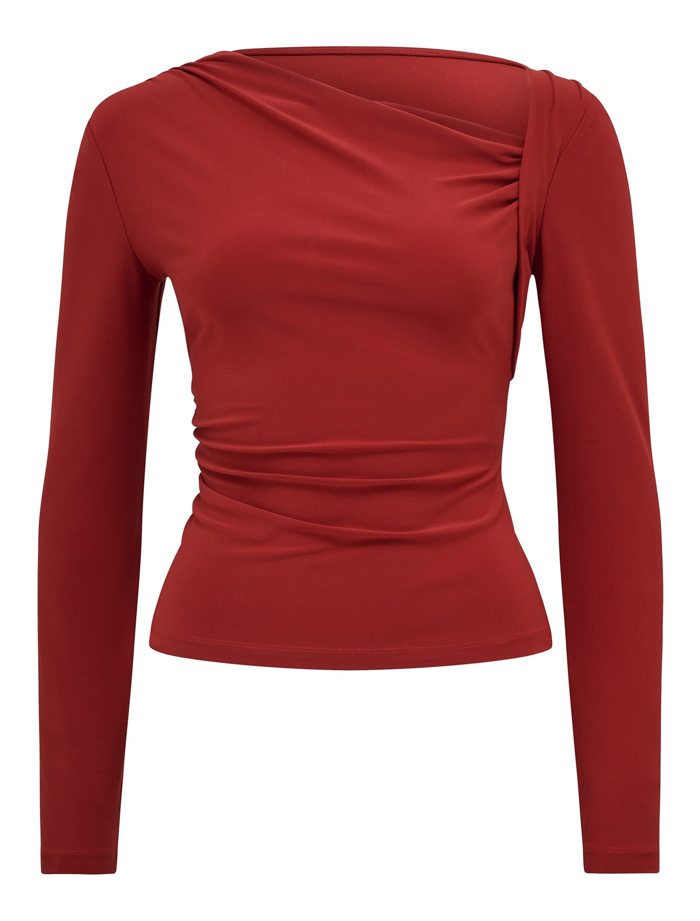 Roma Asym Neck Top Winery_mannequin